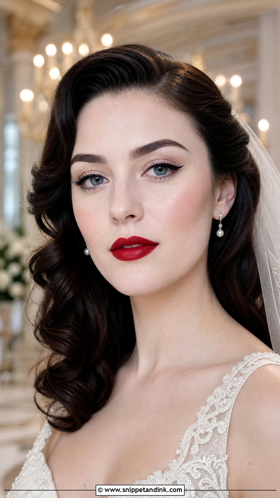 Classic Red Lip Bridal Makeup For Pale Skin - Snippet and Ink - 25 Bridal Makeup Pale Skin Ideas