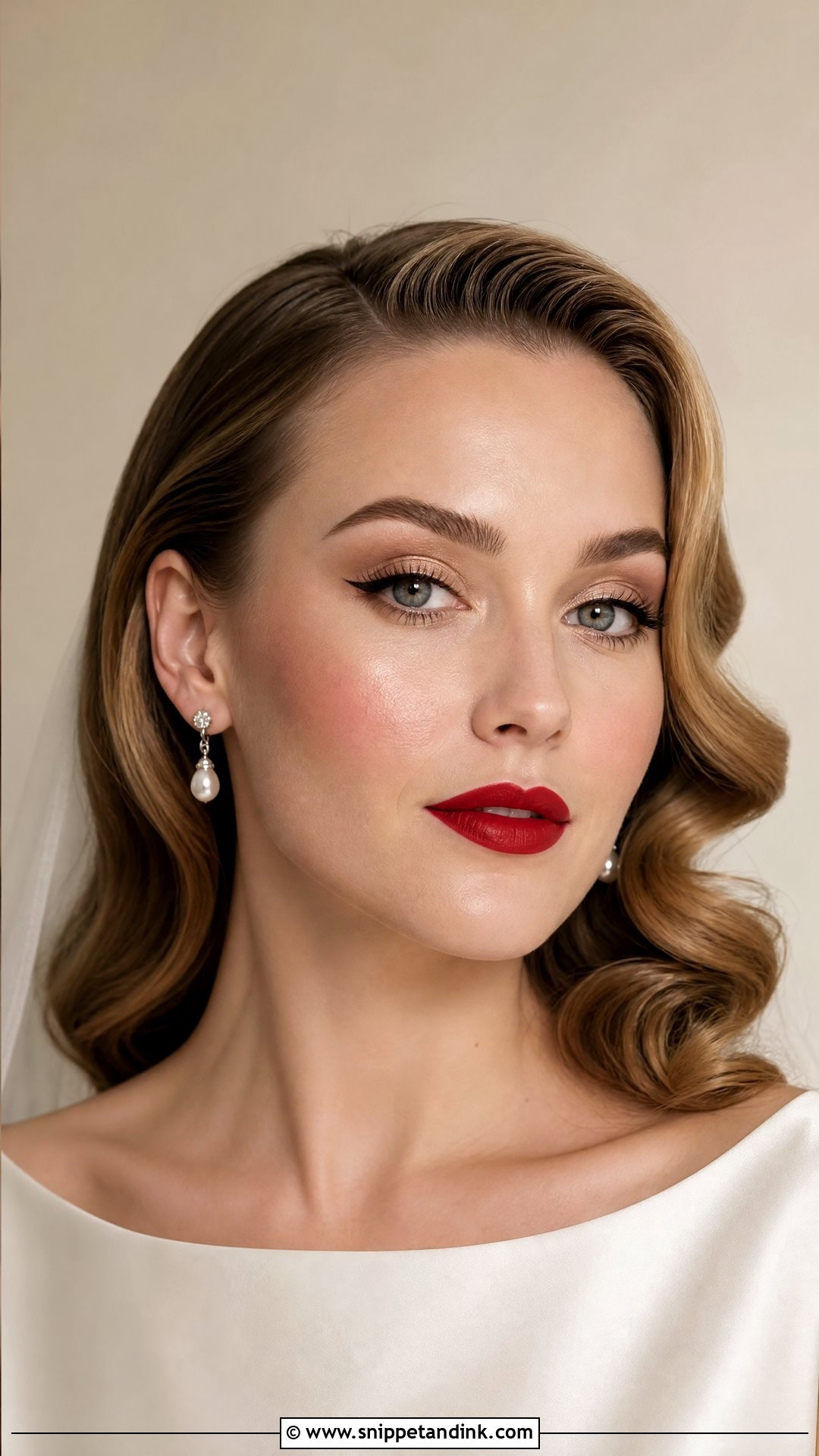 Classic Red Lip Bridal Makeup - Snippet and Ink - 20 Beautiful Bridal Makeup Ideas