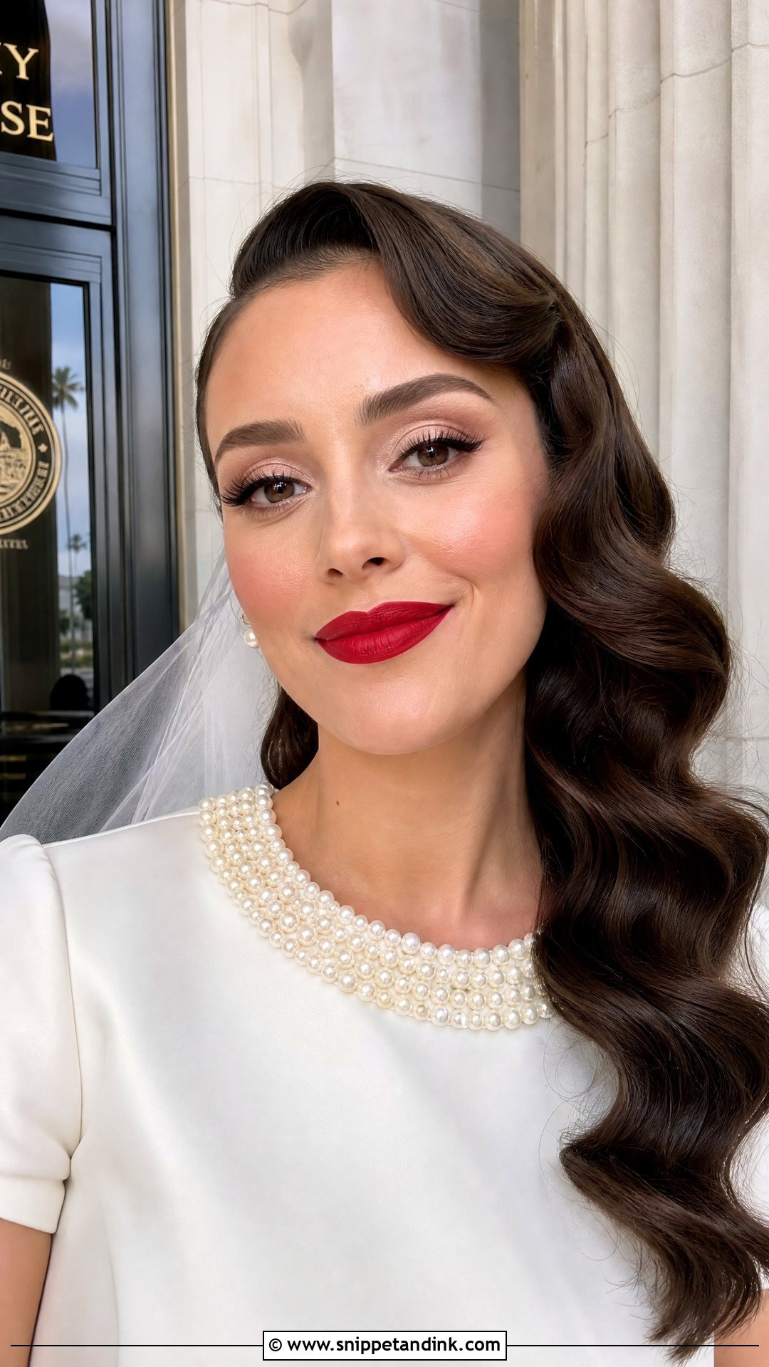 Classic Red Lip Courthouse Wedding Makeup - Snippet and Ink - 20 Courthouse Wedding Makeup Ideas