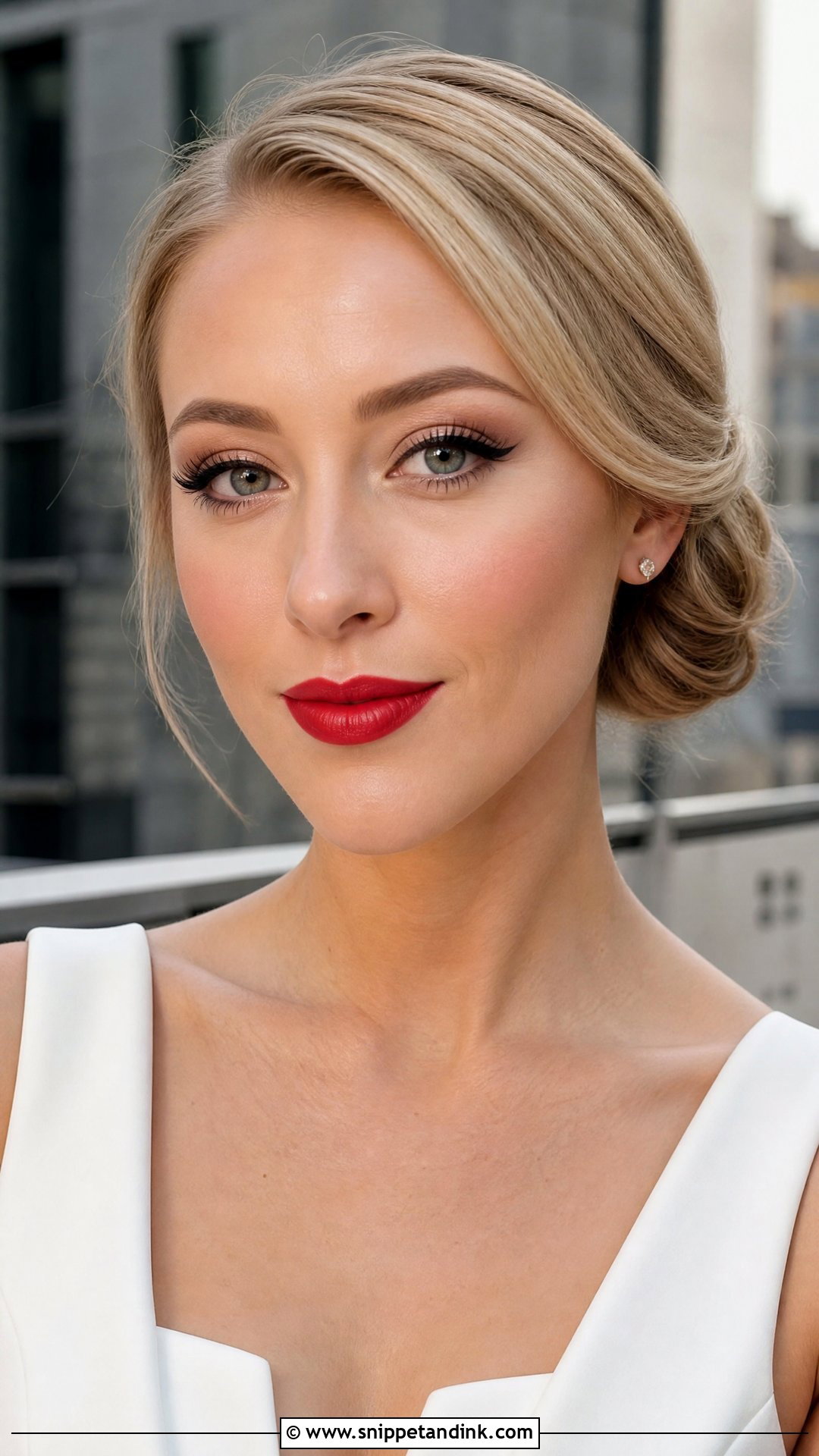 Classic Red Lip Engagement Makeup - Snippet and Ink - 30 Engagement Makeup Ideas
