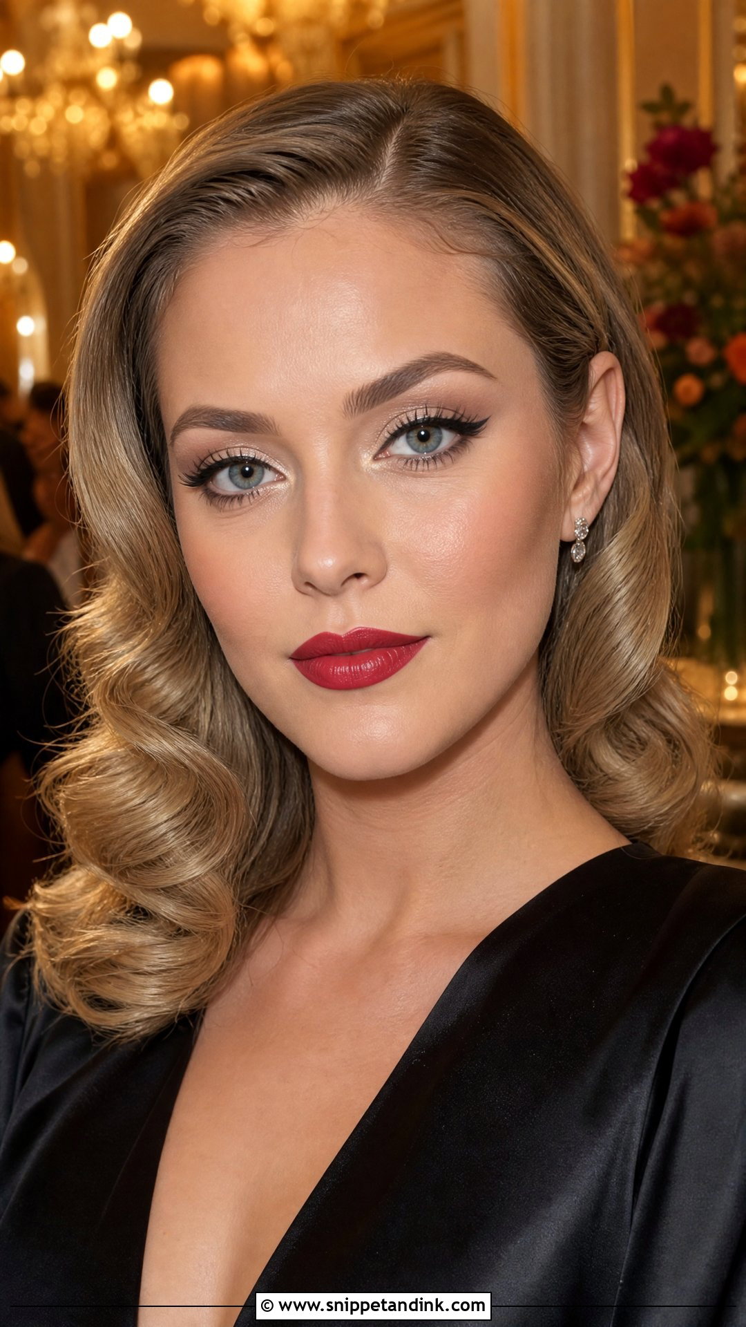 Classic Red Lip Fall Wedding Guest Makeup - Snippet and Ink - 20 Fall Wedding Guest Makeup Ideas
