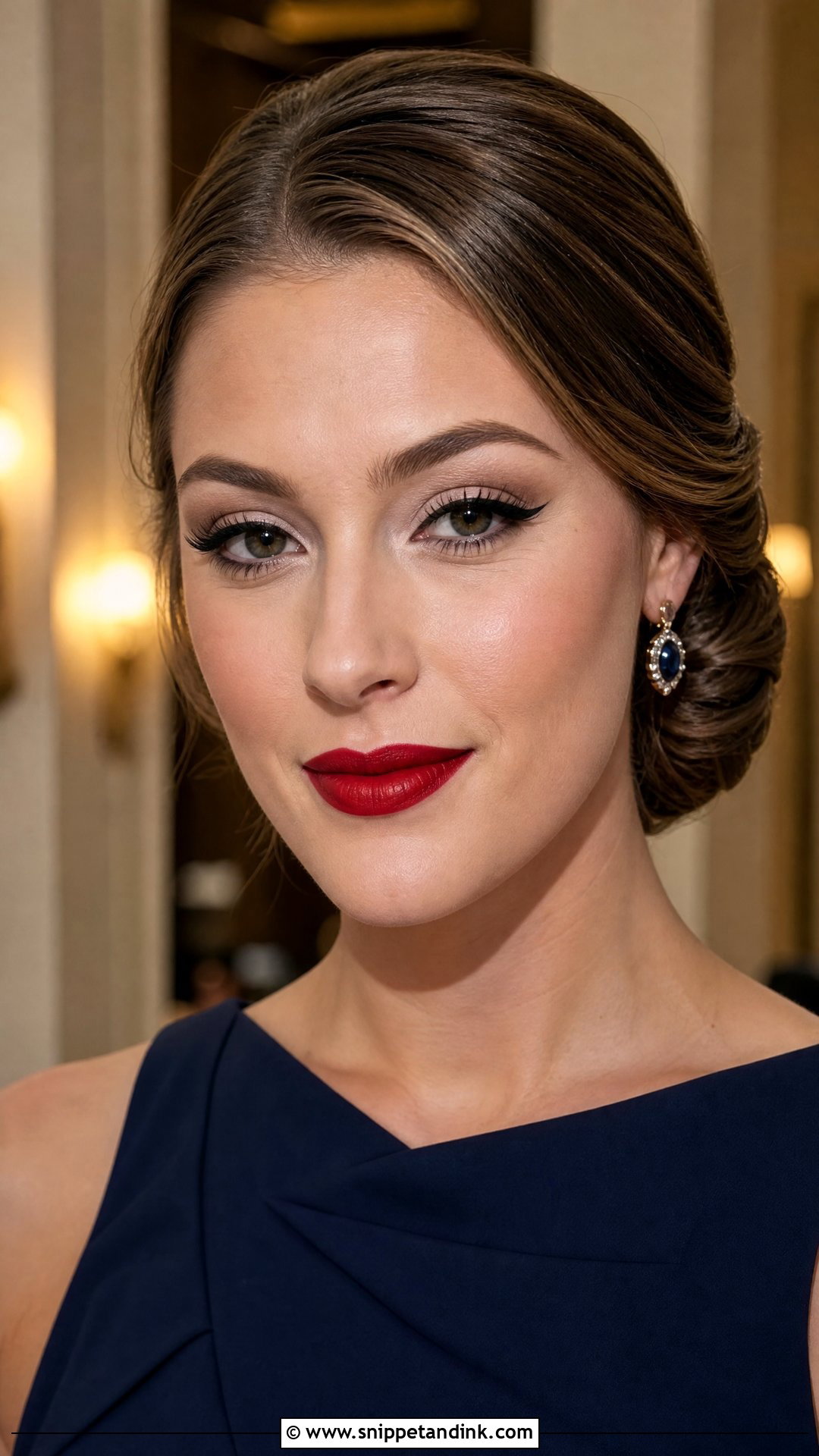 Classic Red Lip Night Wedding Makeup - Snippet and Ink - 20 Night Wedding Makeup Ideas