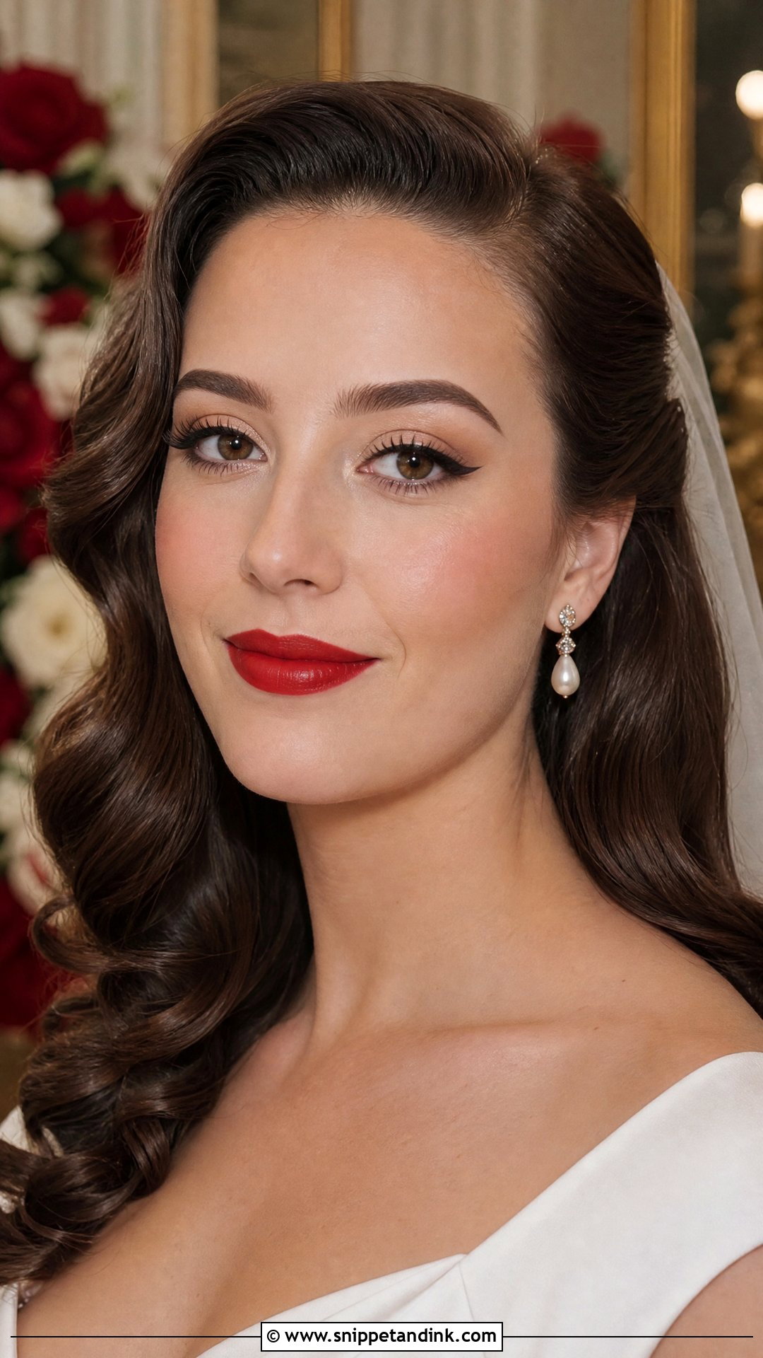 Classic Red Lip Wedding Eye Makeup - Snippet and Ink - 20 Eye Makeup for Wedding Ideas