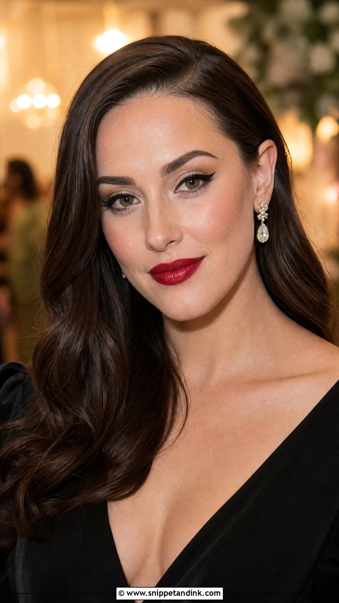 Classic Red Lip Wedding Guest Makeup For Brunettes - Snippet and Ink - 20 Wedding Guest Makeup Brunette Ideas