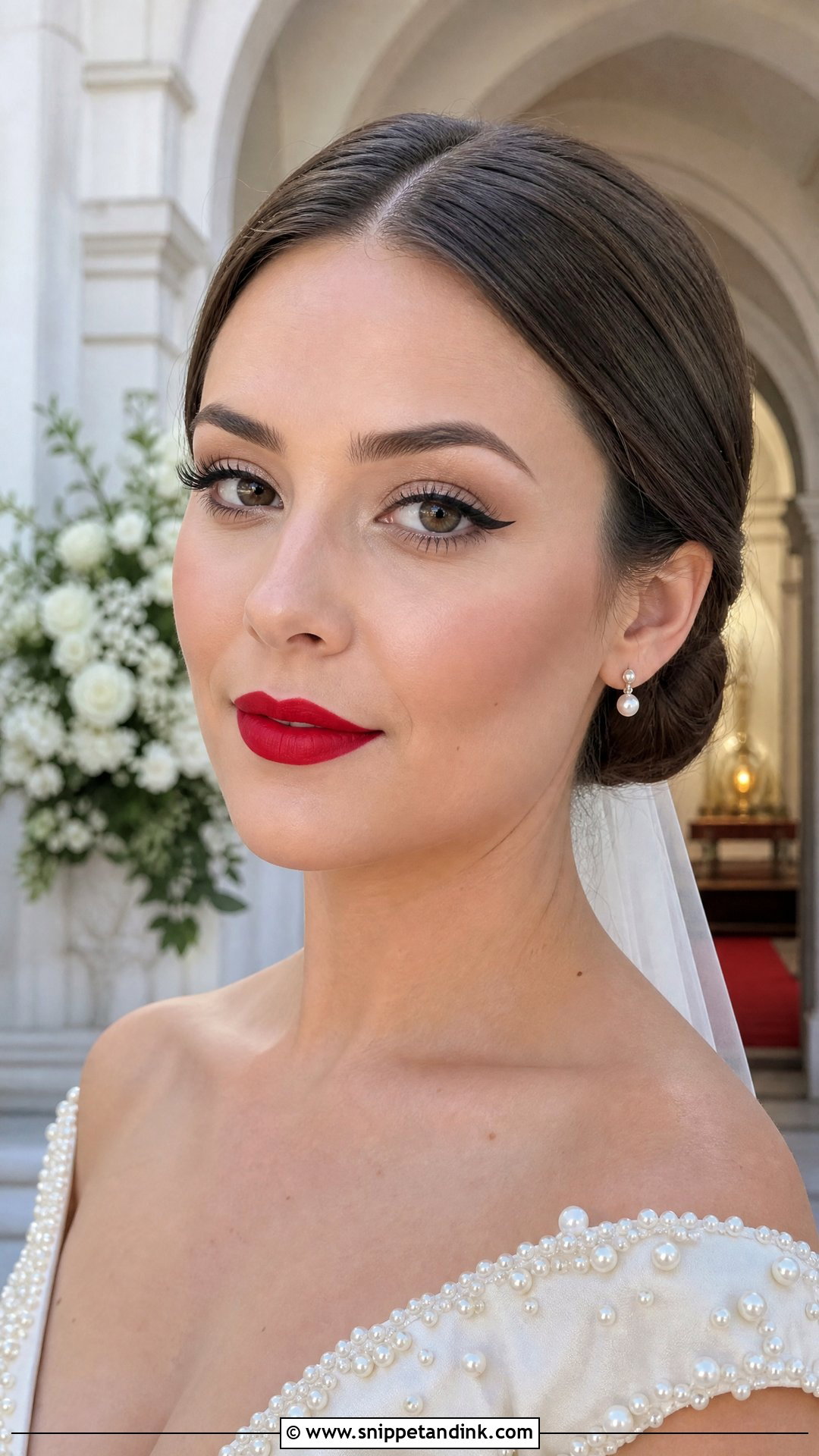 Classic Red Lip Wedding Makeup - Snippet and Ink - 20 Retro Wedding Makeup Ideas
