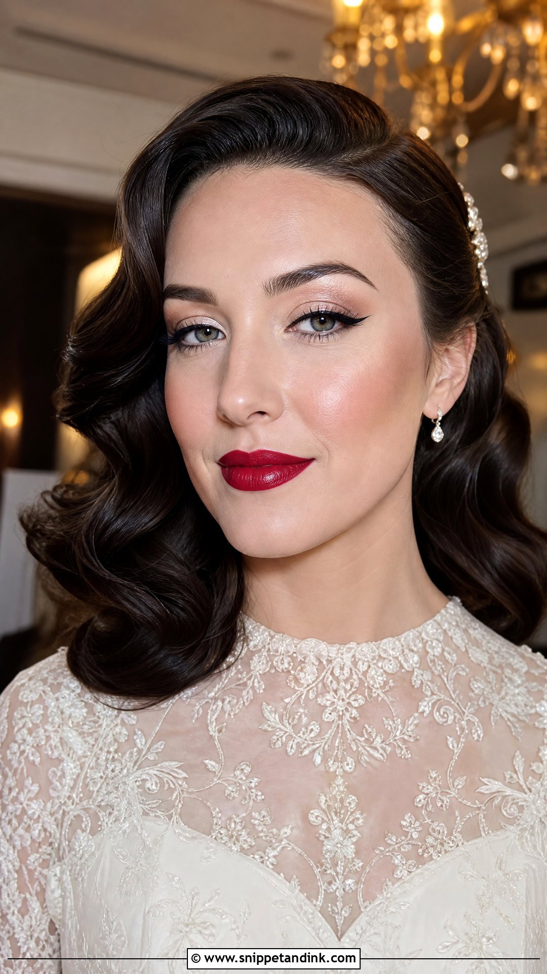 Classic Red Lip Wedding Makeup - Snippet and Ink - 20 Sultry Wedding Makeup Ideas