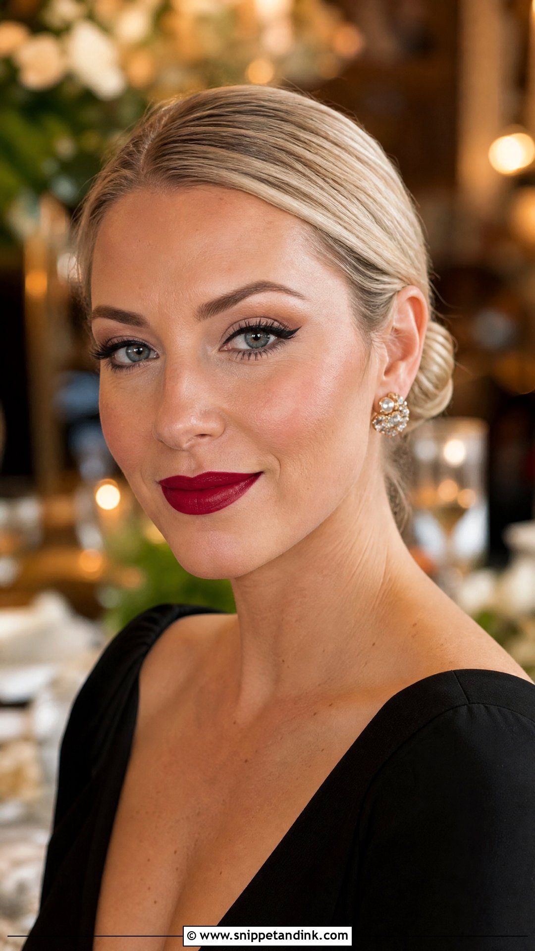 Classic Red Lip Wedding Makeup - Snippet and Ink - 30 Fall Wedding Makeup Ideas