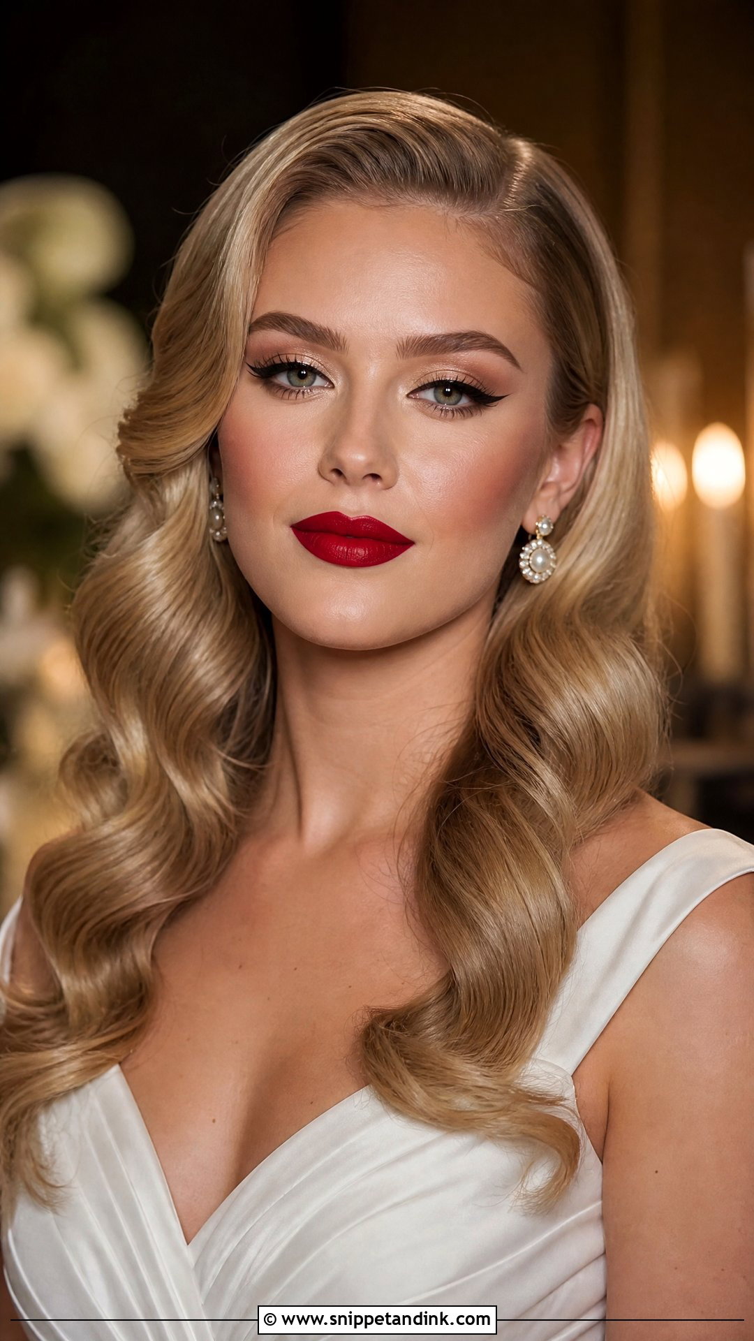 Classic Red Lip Wedding Makeup - Snippet and Ink - 20 Makeup Inspo for Wedding Ideas