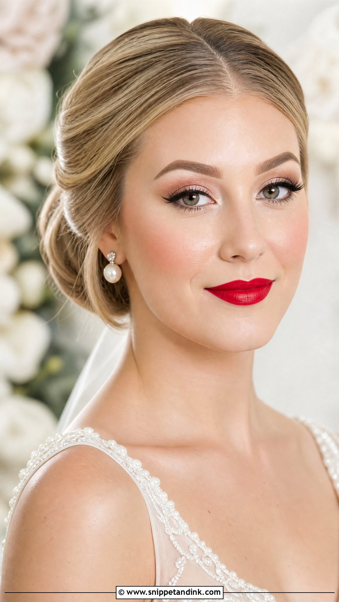 Classic Red Lip Wedding Makeup - Snippet and Ink - 20 Red Lip Wedding Makeup Ideas