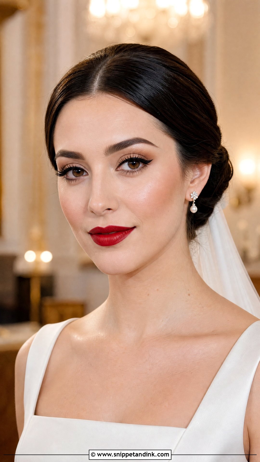 Classic Red Lip Wedding Makeup For Black Eyes - Snippet and Ink - 20 Wedding Makeup for Black Eyes