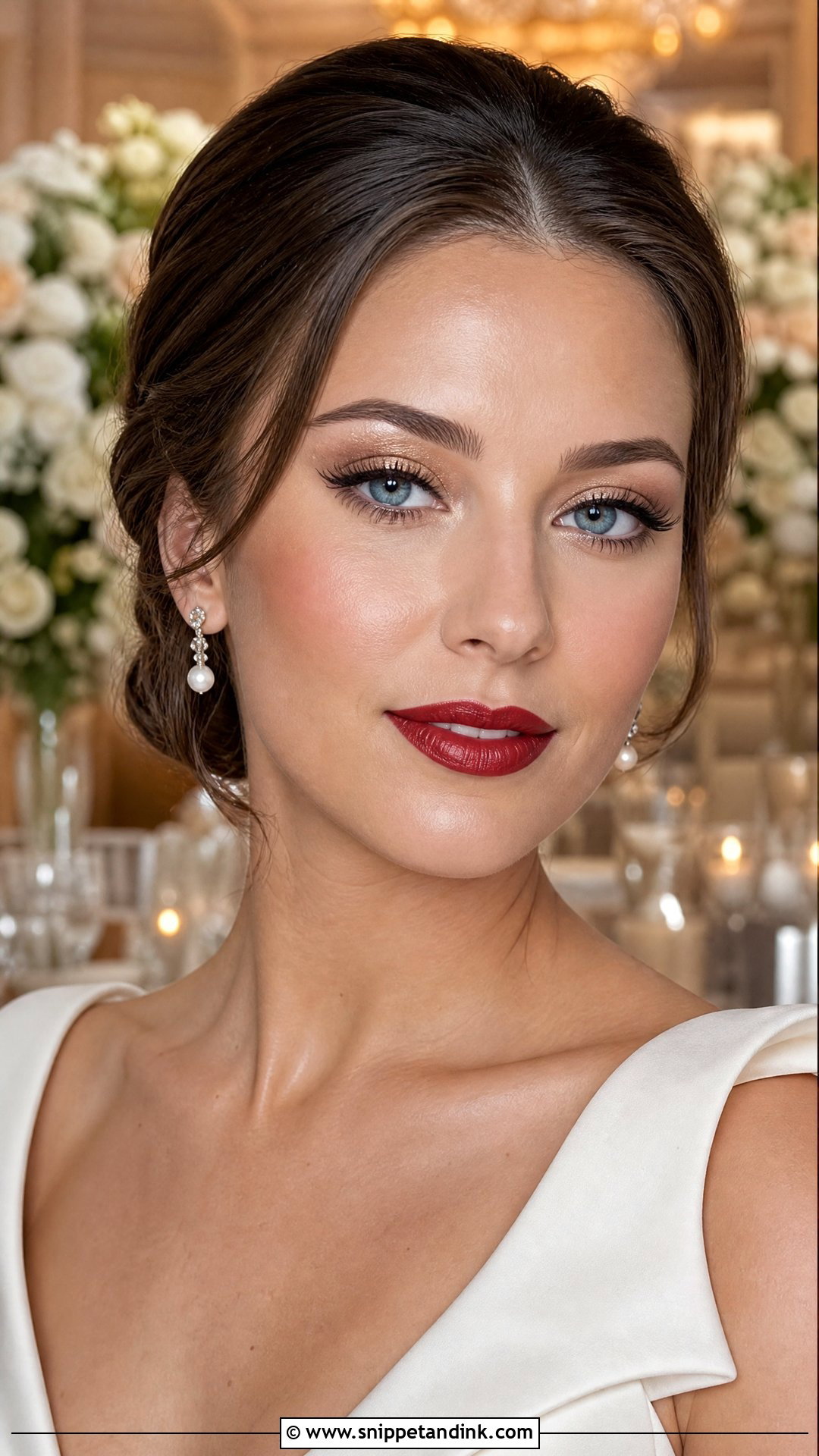 Classic Red Lip Wedding Makeup For Blue Eyes - Snippet and Ink - 35 Wedding Makeup for Blue Eyes