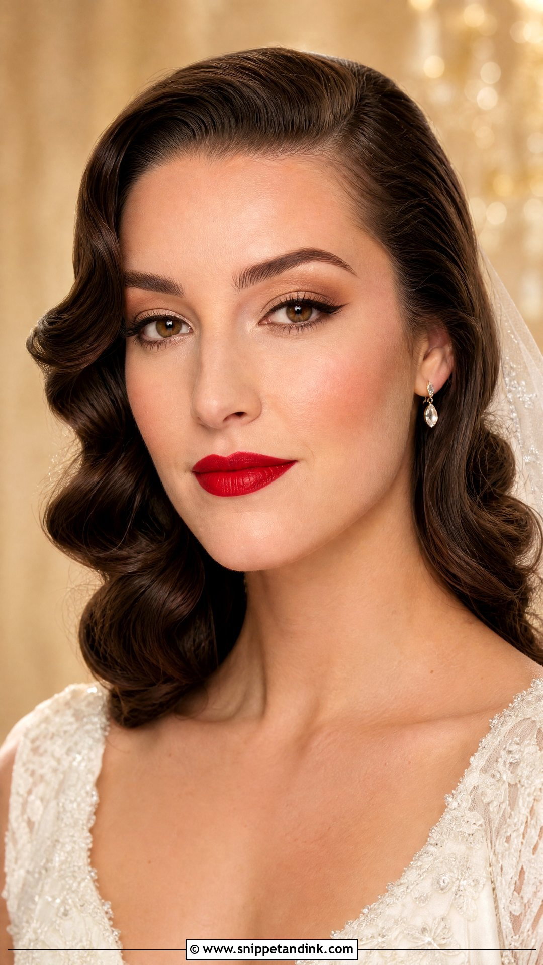 Classic Red Lip Wedding Makeup For Brown Eyes - Snippet and Ink - 25 Best Wedding Makeup for Brown Eyes