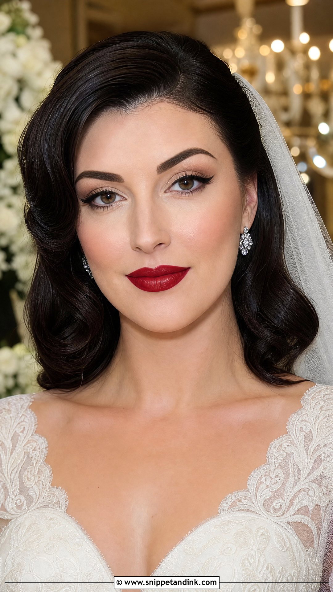 Classic Red Lip Wedding Makeup For Brunettes - Snippet and Ink - 25 Wedding Makeup for Brunettes