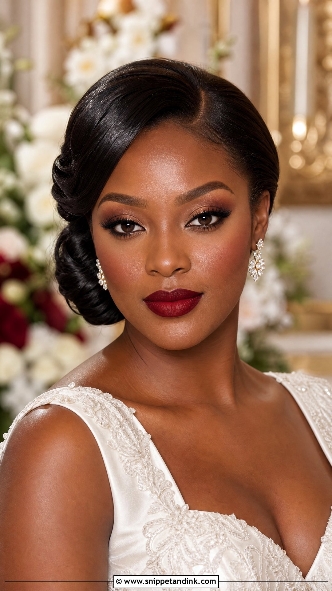 Classic Red Lip Wedding Makeup For Dark Skin - Snippet and Ink - 25 Wedding Makeup Dark Skin Ideas