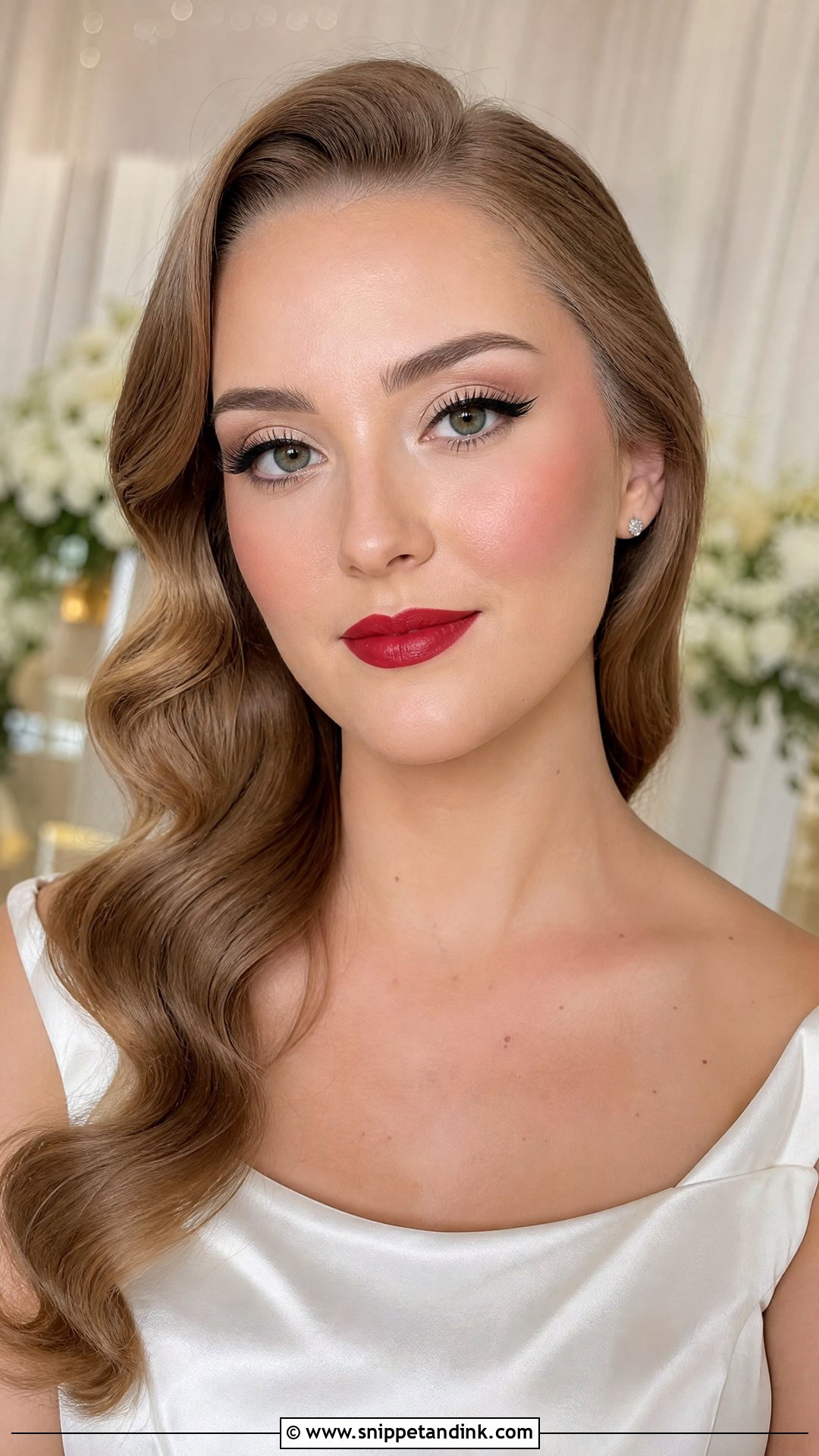 Classic Red Lip Wedding Makeup For Green Eyes - Snippet and Ink - 25 Wedding Day Makeup for Bride Green Eyes
