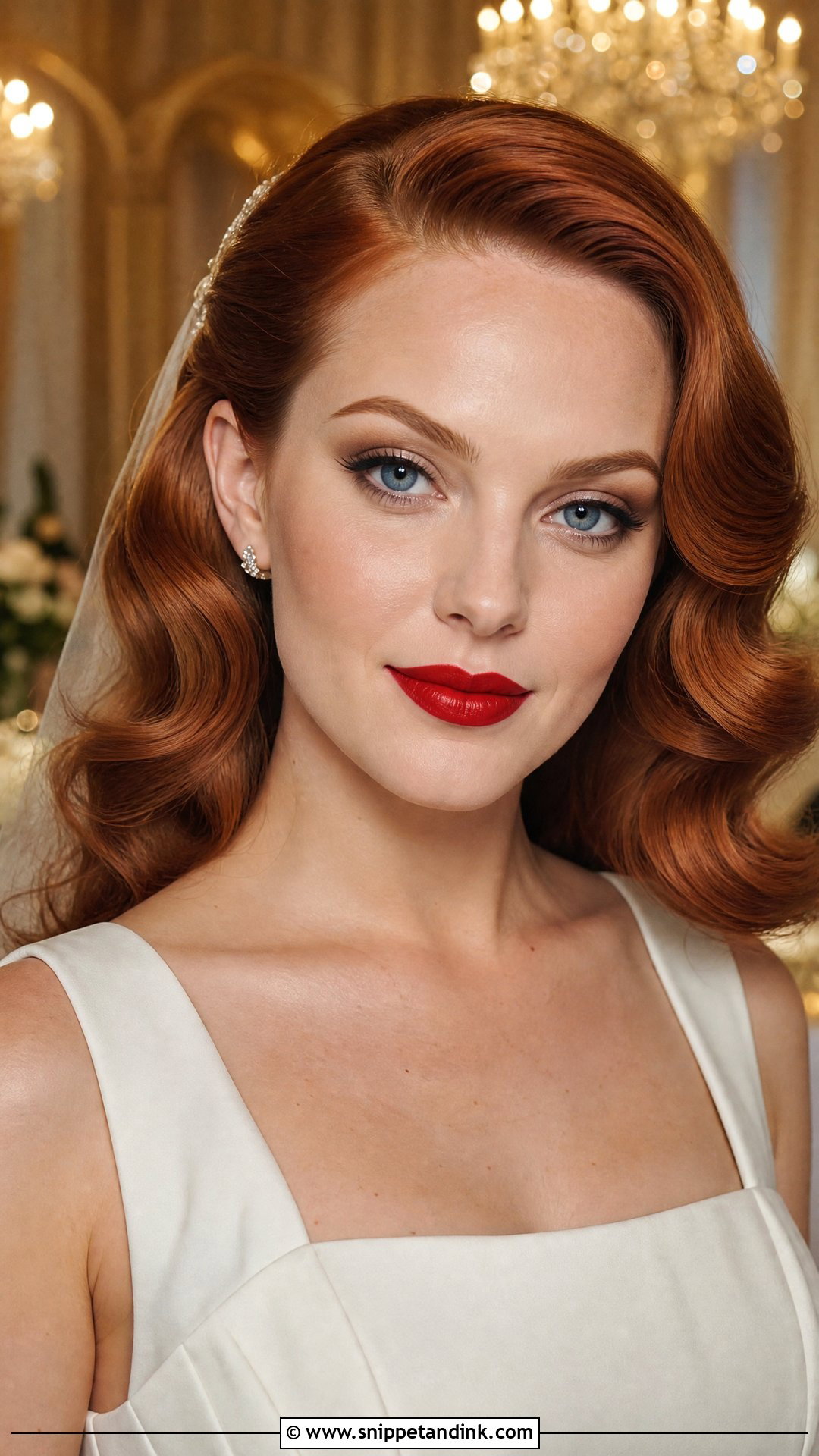 Classic Red Lip Wedding Makeup for Blue Eyes and Red Hair - Snippet and Ink - 20 Wedding Makeup for Blue Eyes and Red Hair