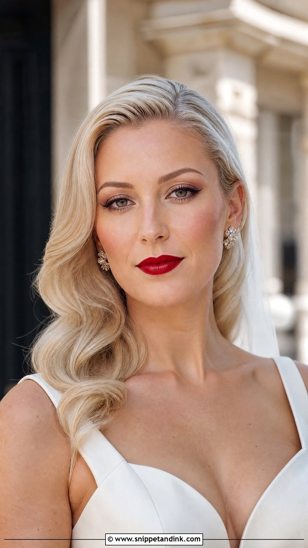 Classic Red Lip Wedding Makeup for Blue Eyes - Snippet and Ink - 20 Wedding Makeup for Blue Eyes and Blonde Hair