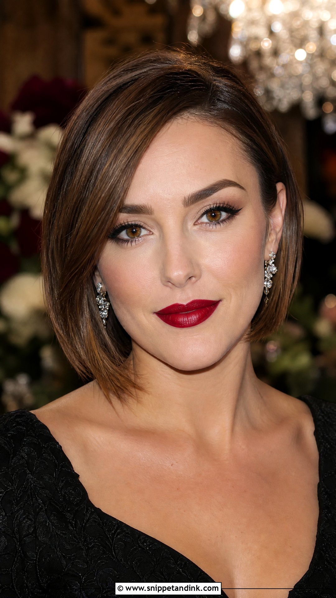 Classic Red Lip Winter Wedding Makeup For Brown Eyes - Snippet and Ink - 20 Winter Wedding Makeup for Brown Eyes