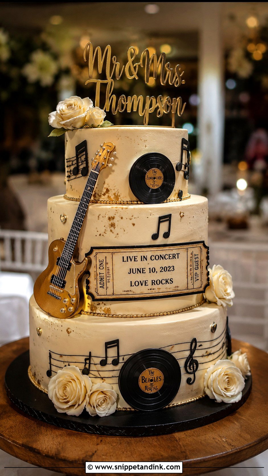 Classic Rock Wedding Cake - Snippet and Ink - 20 Rock and Roll Wedding Cake Ideas