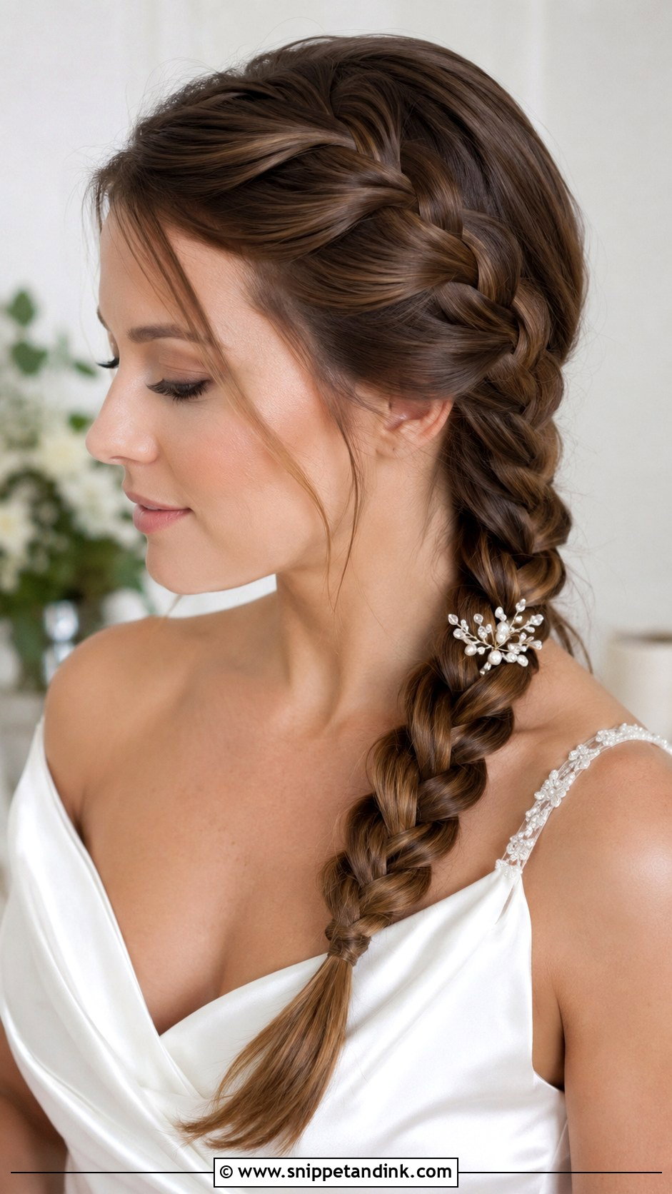 Classic Side French Braid - Snippet and Ink - 20 Bridal Side Braid Ideas