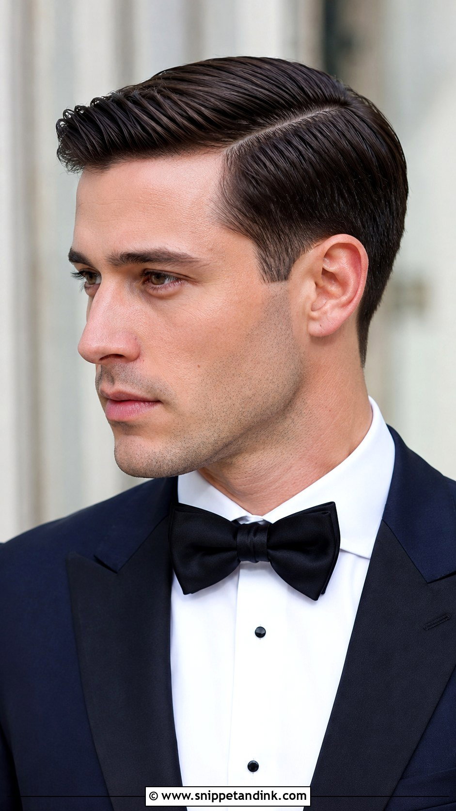 Classic Side Part Groom Haircut - Snippet and Ink - 25 Groom Hairstyle Men Ideas