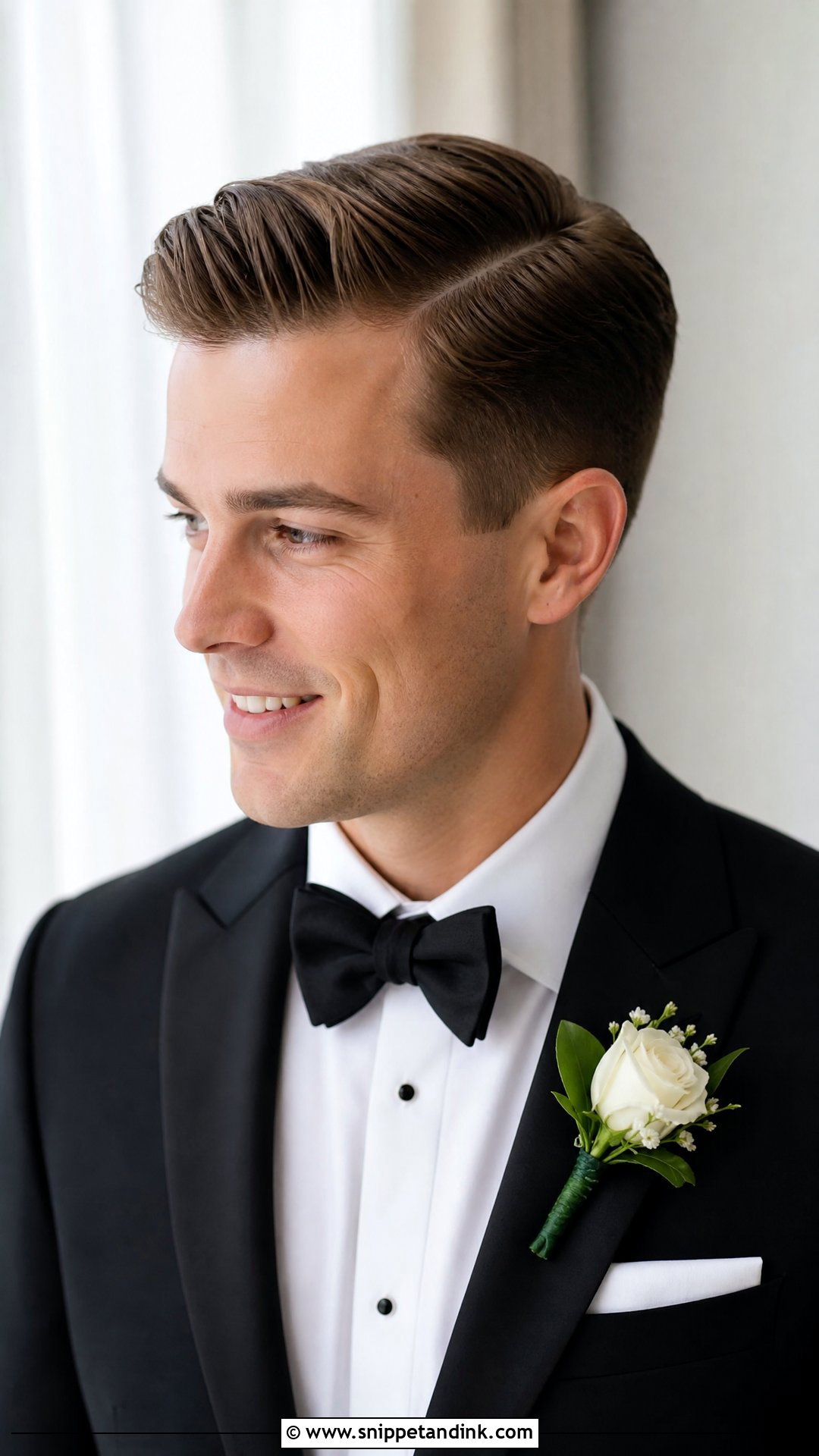 Classic Side Part Groom Wedding Hairstyle - Snippet and Ink - 15 Groom Wedding Hairstyle Men Ideas