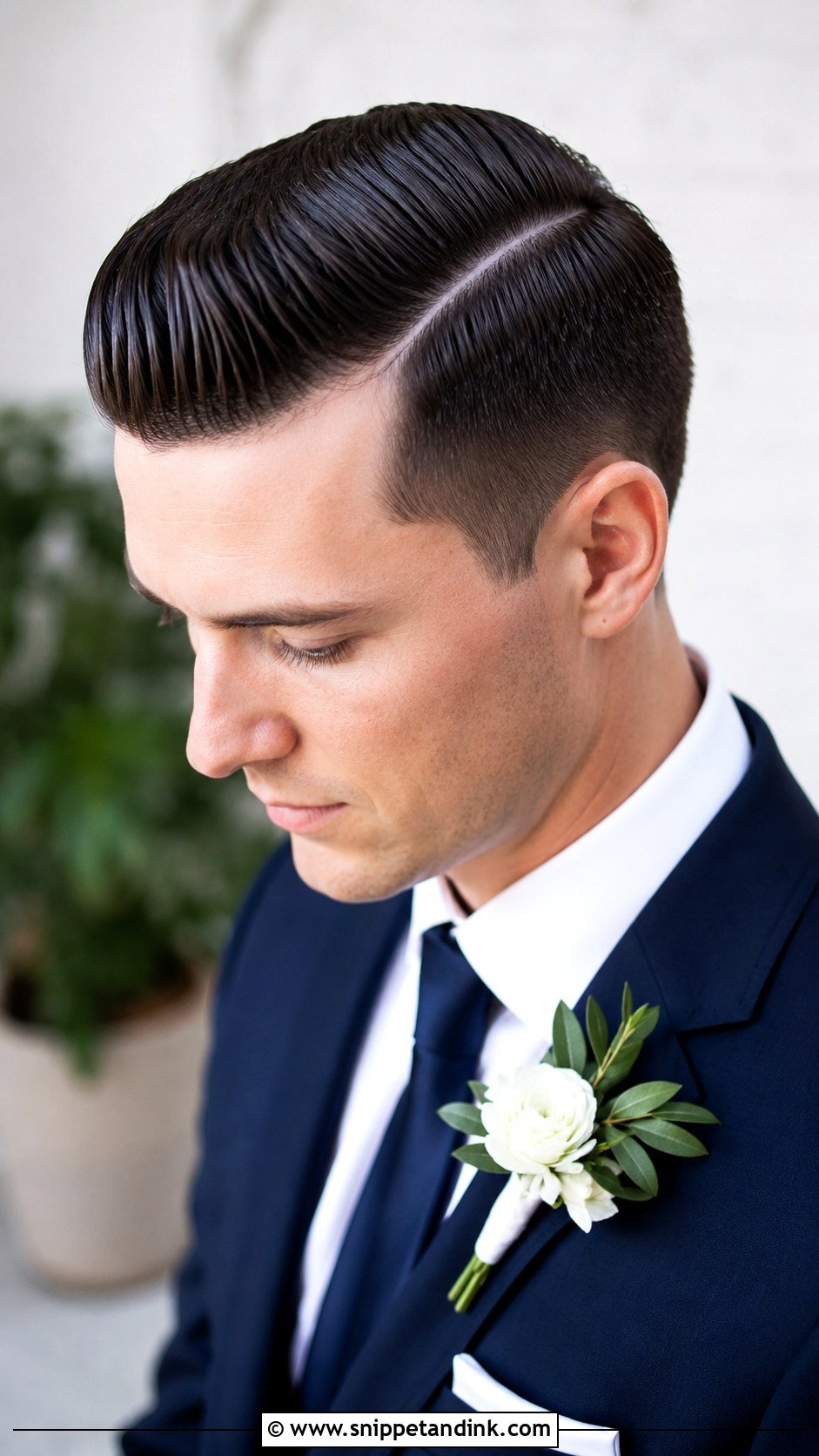 Classic Side Part for Grooms - Snippet and Ink - 20 Mens Wedding Hairstyles