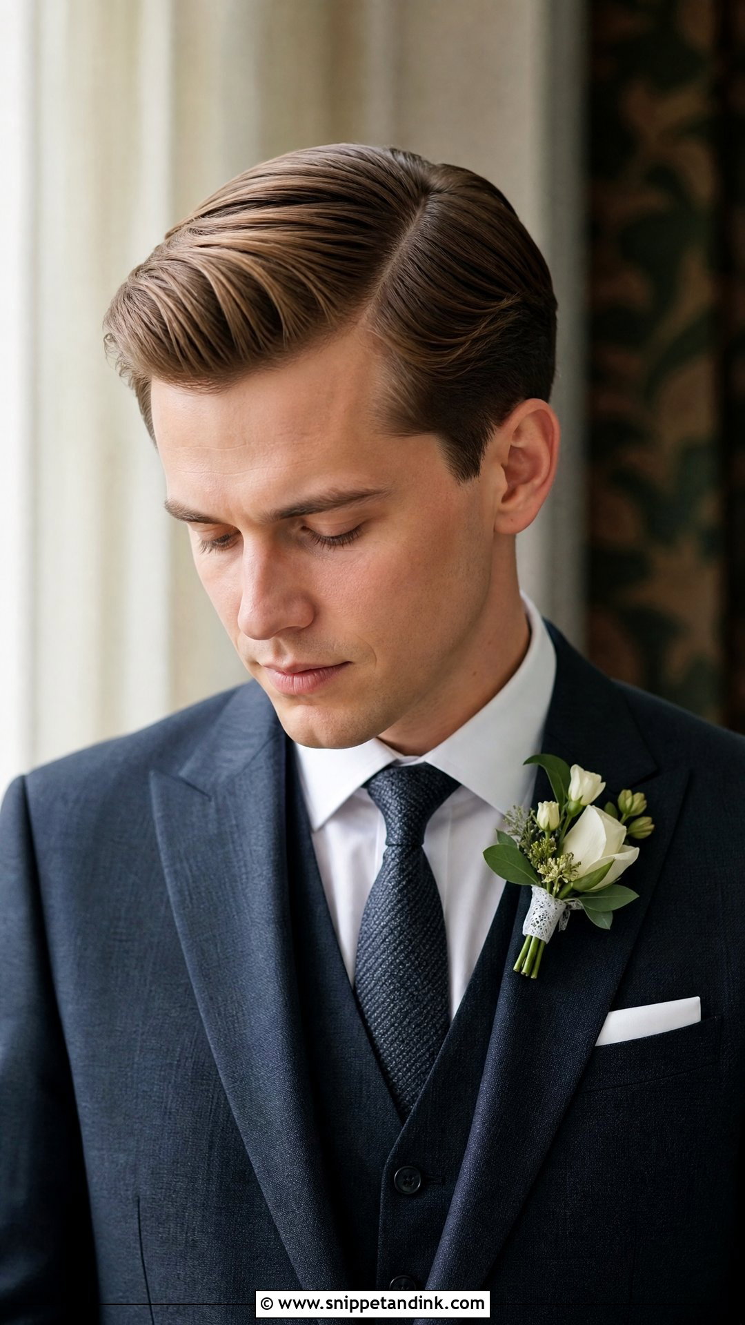 Classic Side Part for Grooms - Snippet and Ink - 20 Groom Hairstyle Ideas
