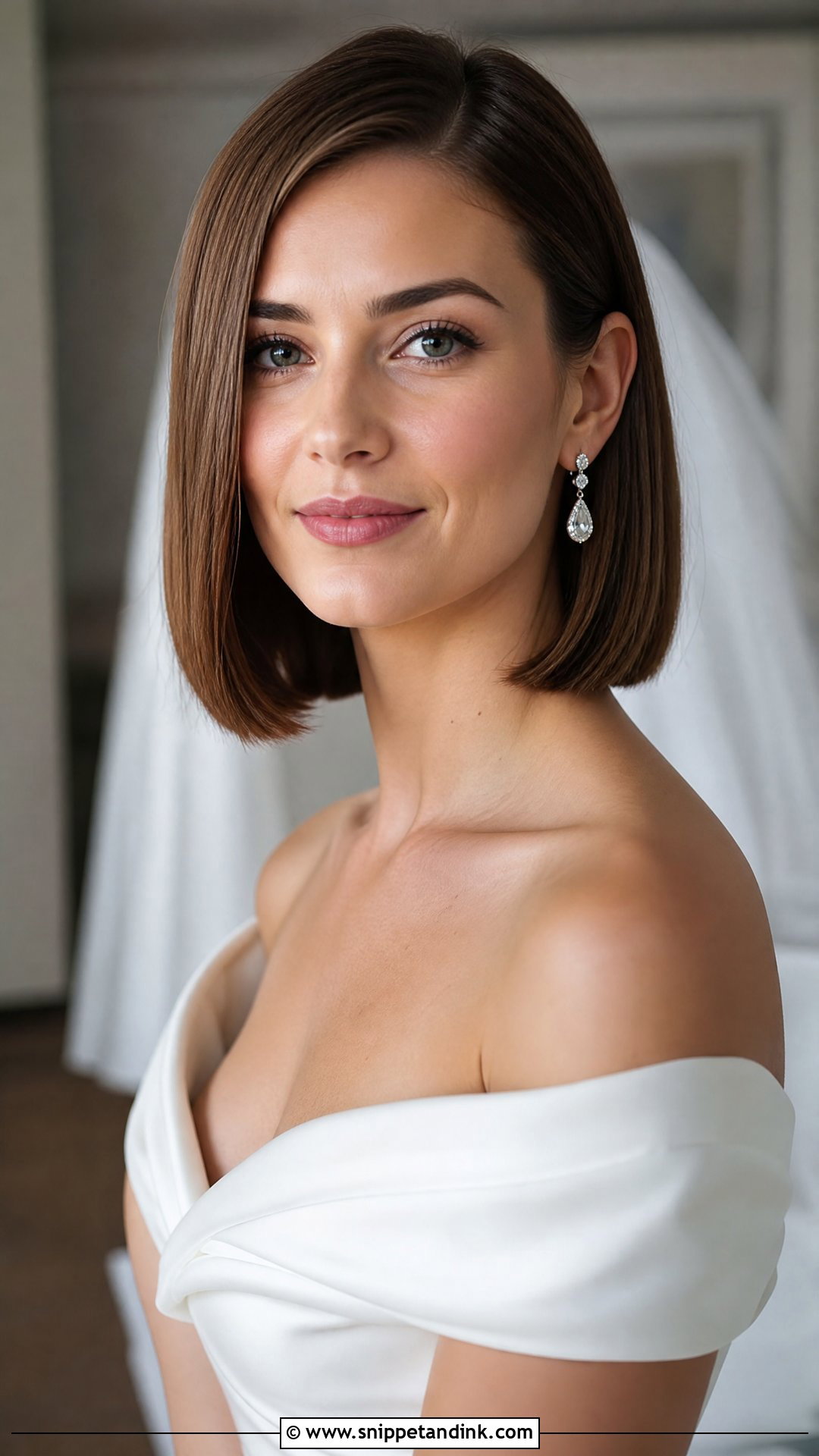 Classic Straight Bob for Bride - Snippet and Ink - 20 Short Hairstyle for Bride Ideas