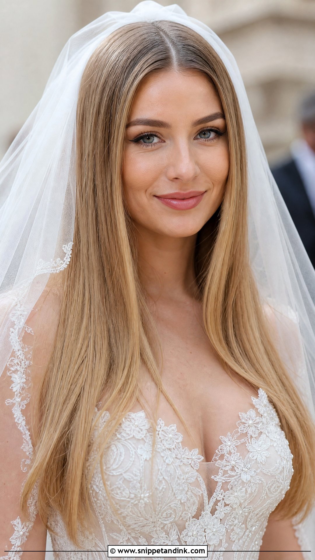 Classic Straight Hair Down - Snippet and Ink - 30 Straight Hair Wedding Styles