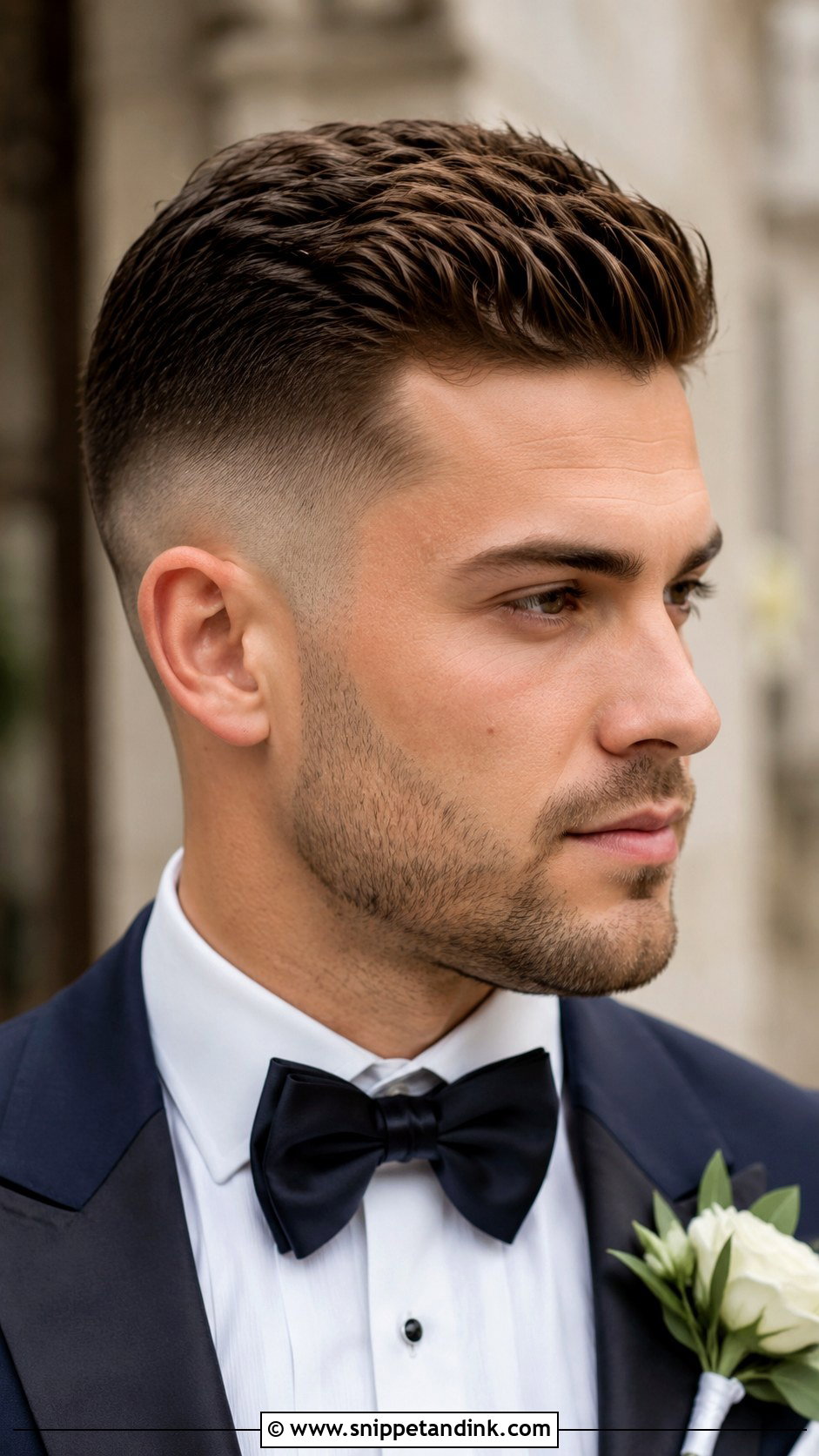 Classic Taper Fade for Grooms - Snippet and Ink - 25 Groom Hairstyle Men Ideas