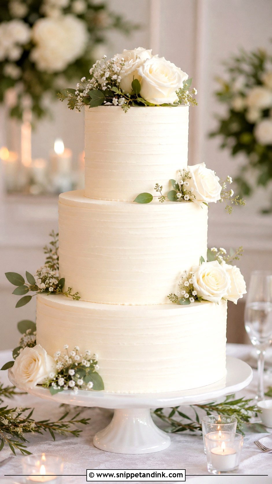 Classic Tiered Wedding Cake Photo - Snippet and Ink - 20 Wedding Cake Couple Photos