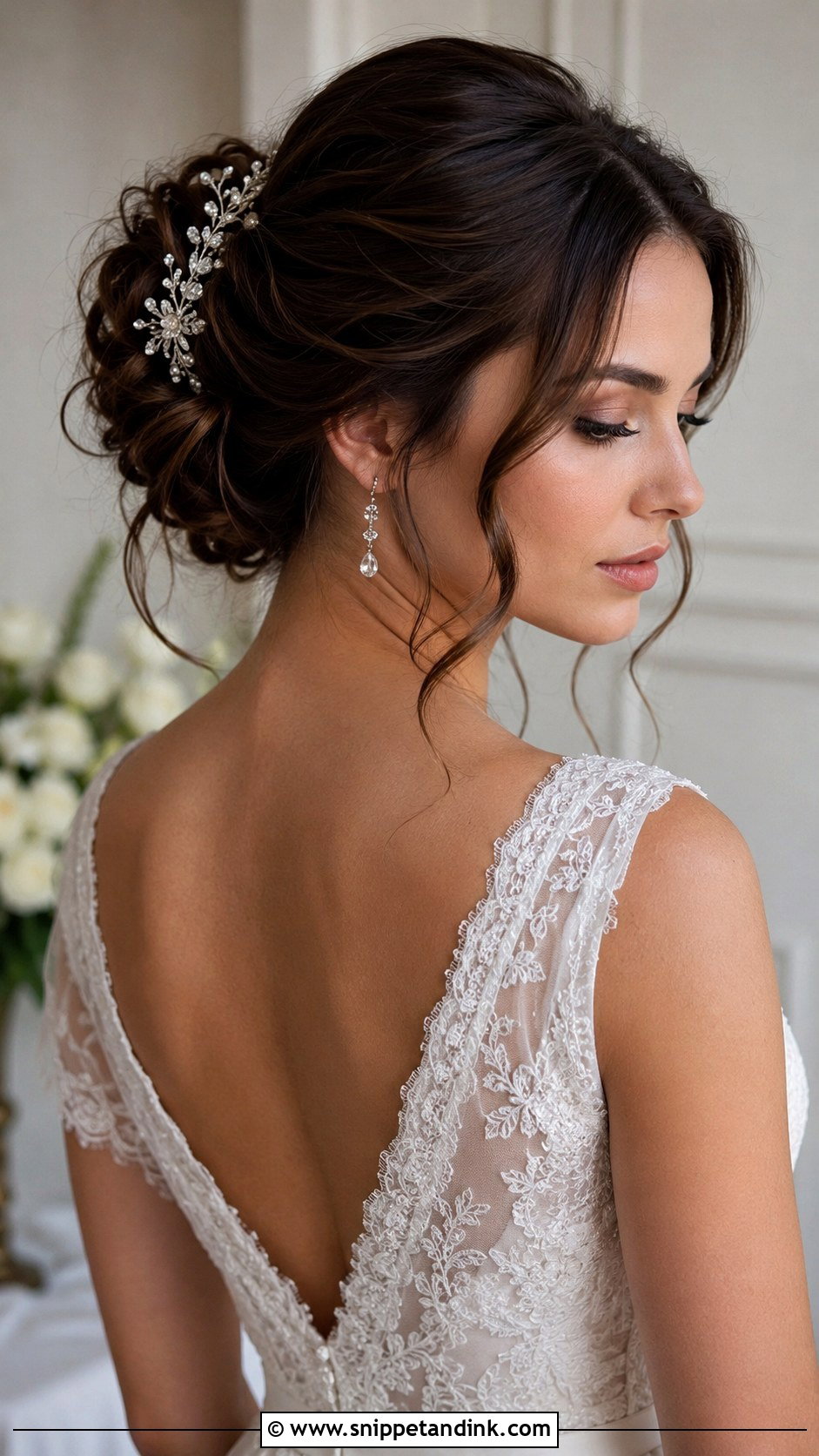 Classic Updo With Wispy Tendrils - Snippet and Ink - 20 Simple Bride Hair Ideas