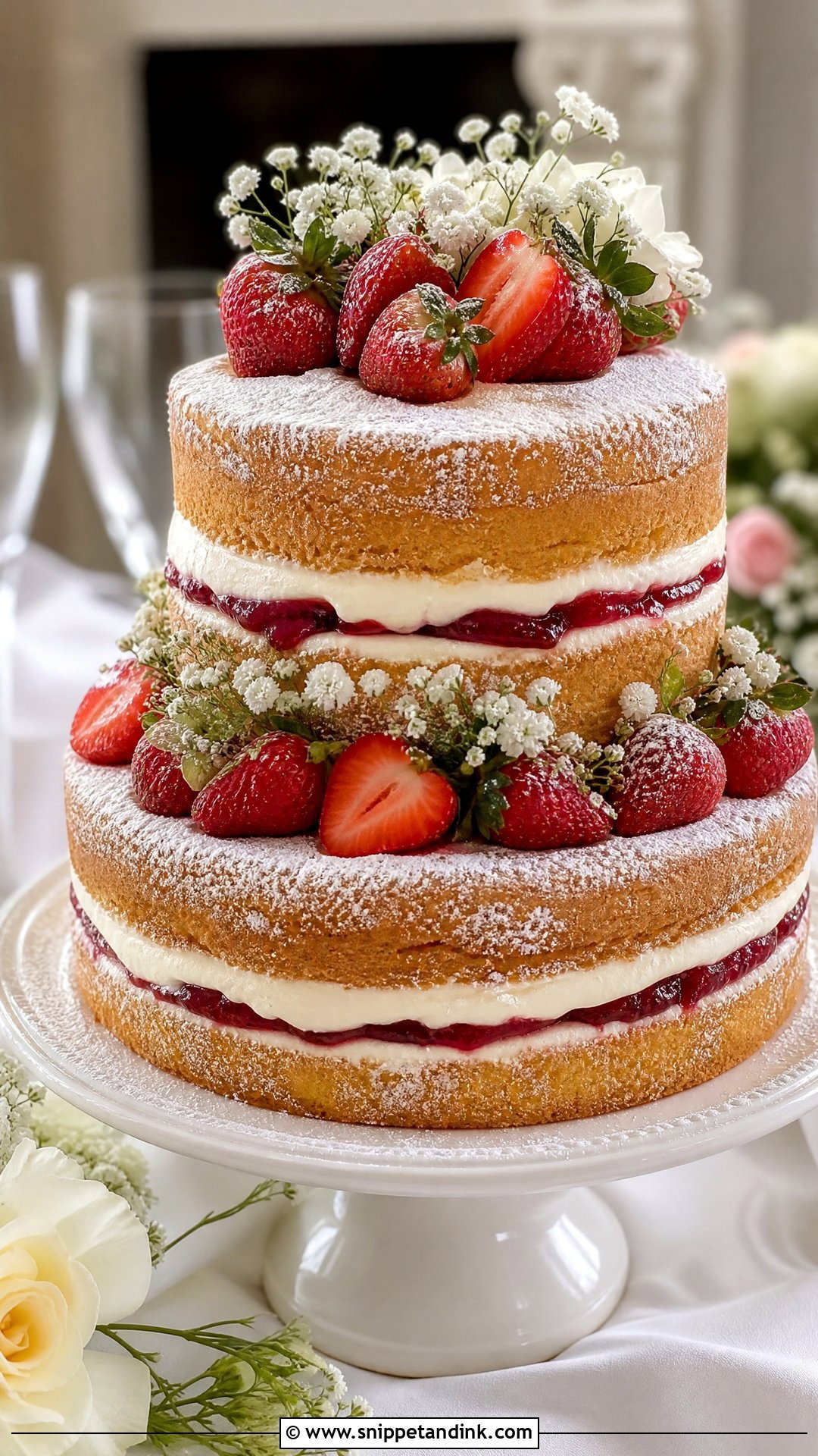 Classic Victoria Sponge Wedding Cake - Snippet and Ink - 30 Victoria Cake Ideas for Wedding