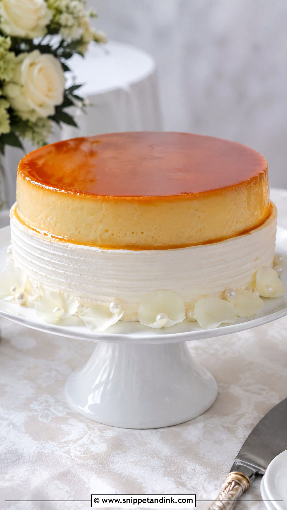 Classic Wedding Flan Cake - Snippet and Ink - 20 Wedding Flan Cake Ideas