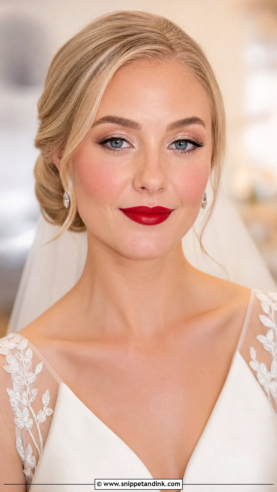 Classic Wedding Makeup With Red Lipstick - Snippet and Ink - 20 Wedding Makeup Red Lipstick Ideas