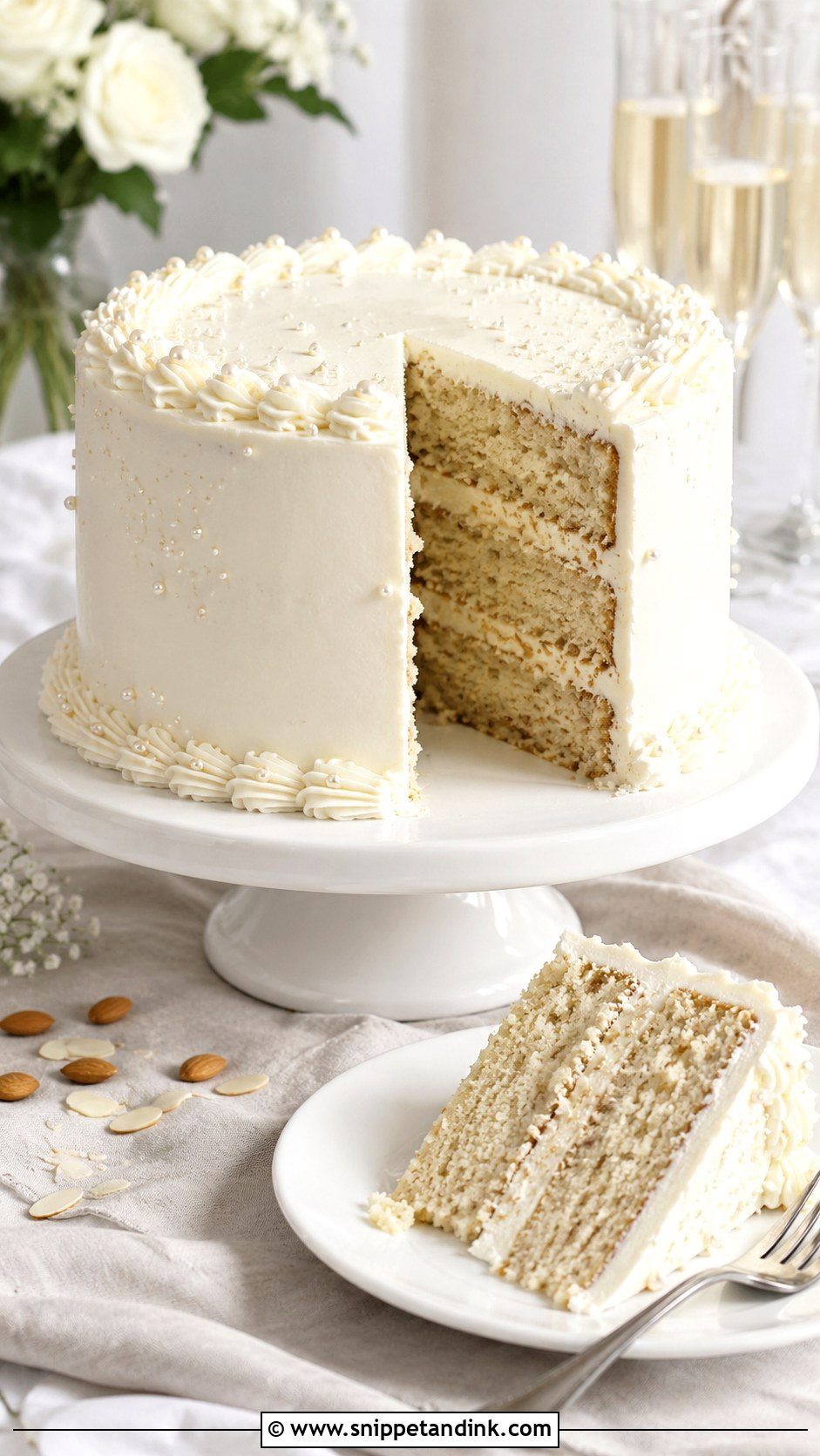 Classic White Almond Wedding Cake Recipe From Scratch - Snippet and Ink - 25 White Almond Wedding Cake Recipe From Scratch
