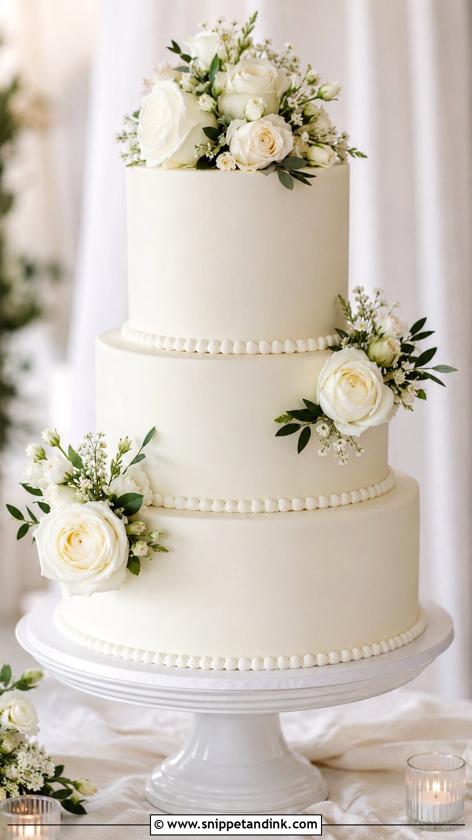 Classic White Wedding Cake - Snippet and Ink - 20 Different Cake Ideas for Wedding
