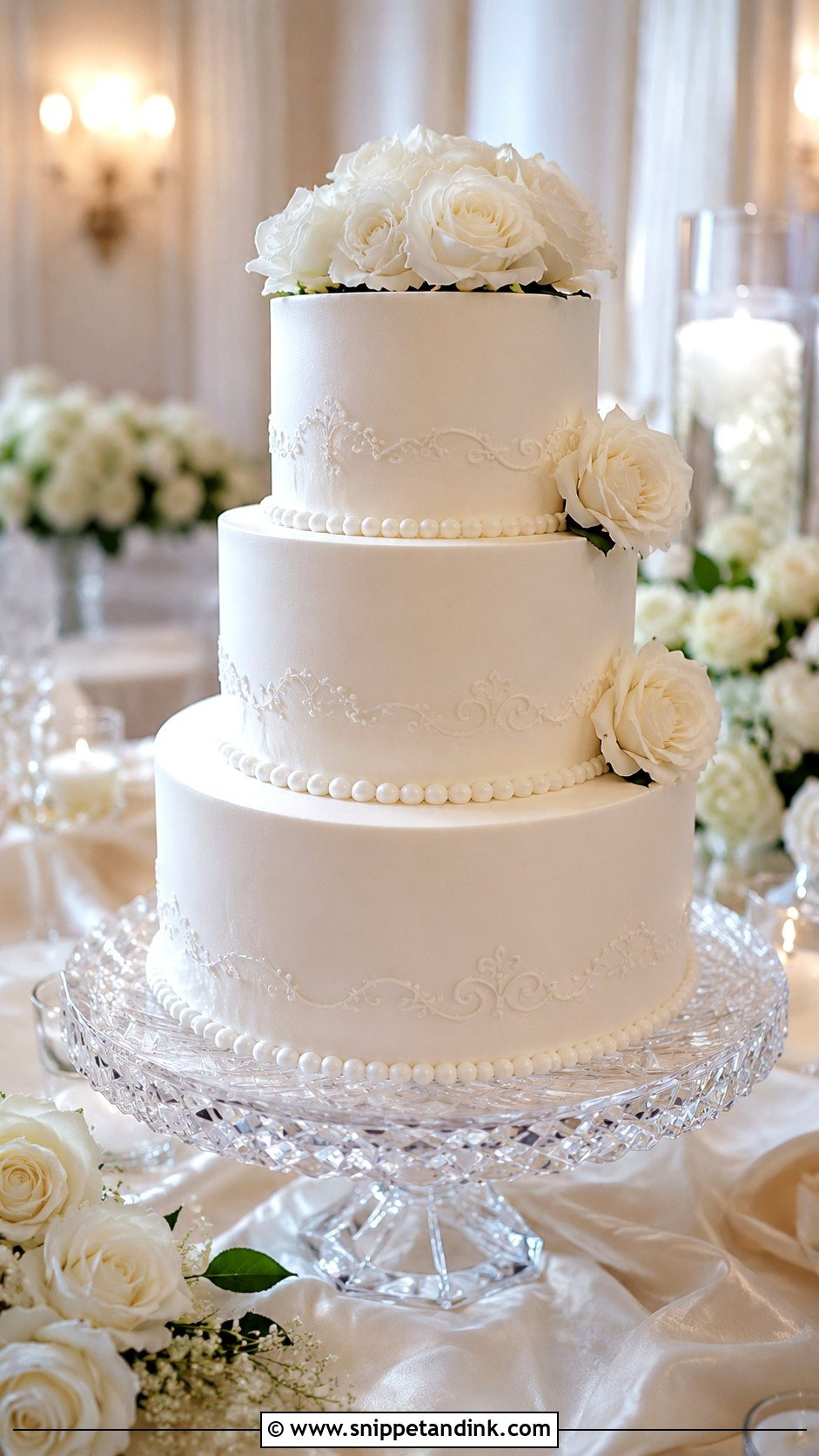Classic White Wedding Cake - Snippet and Ink - 20 Pretty Cakes for Wedding