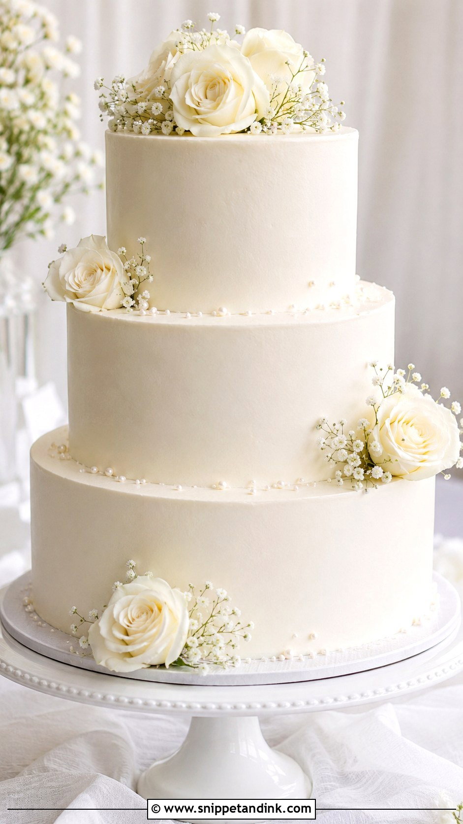 Classic White Wedding Cake - Snippet and Ink - 25 Wedding Cake Business