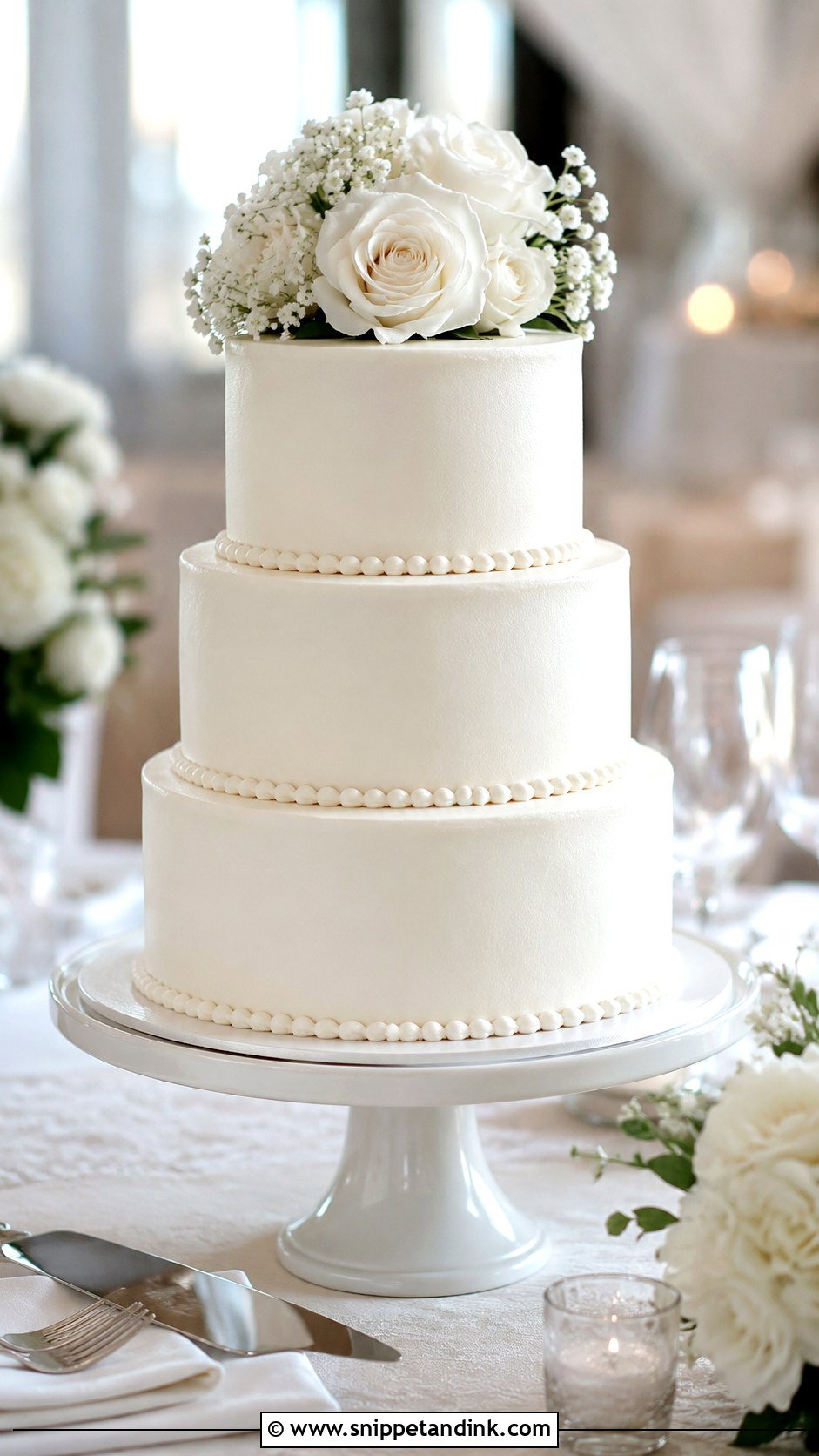 Classic White Wedding Cake Photography - Snippet and Ink - 20 Cake Photography Ideas for Wedding