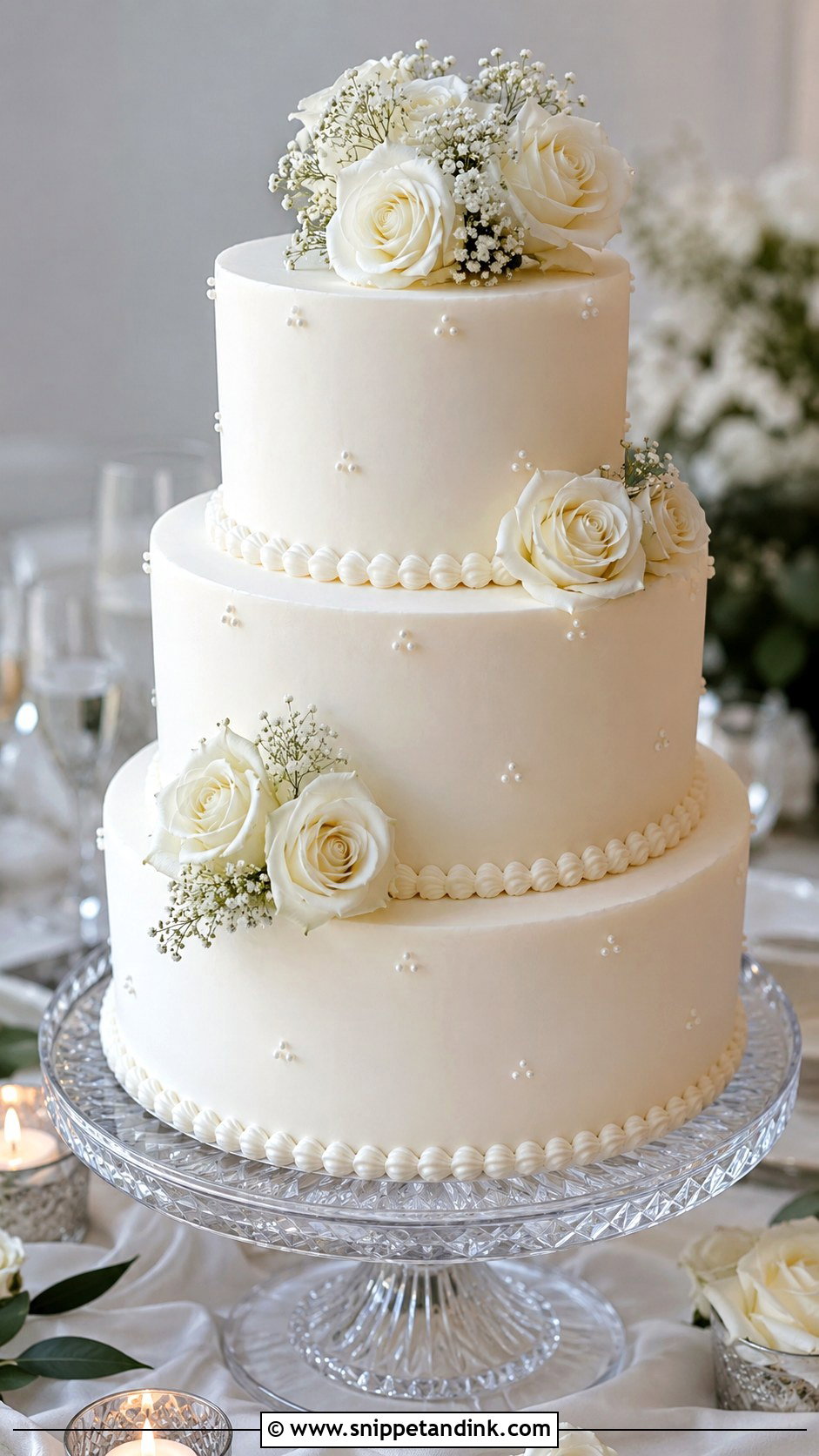 Classic White Wedding Cake - Snippet and Ink - 20 Beautiful Wedding Cakes