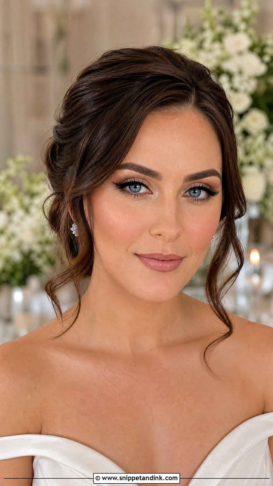 Classic Winged Bridal Makeup For Blue Eyes - Snippet and Ink - 20 Blue Eye Bridal Makeup Ideas