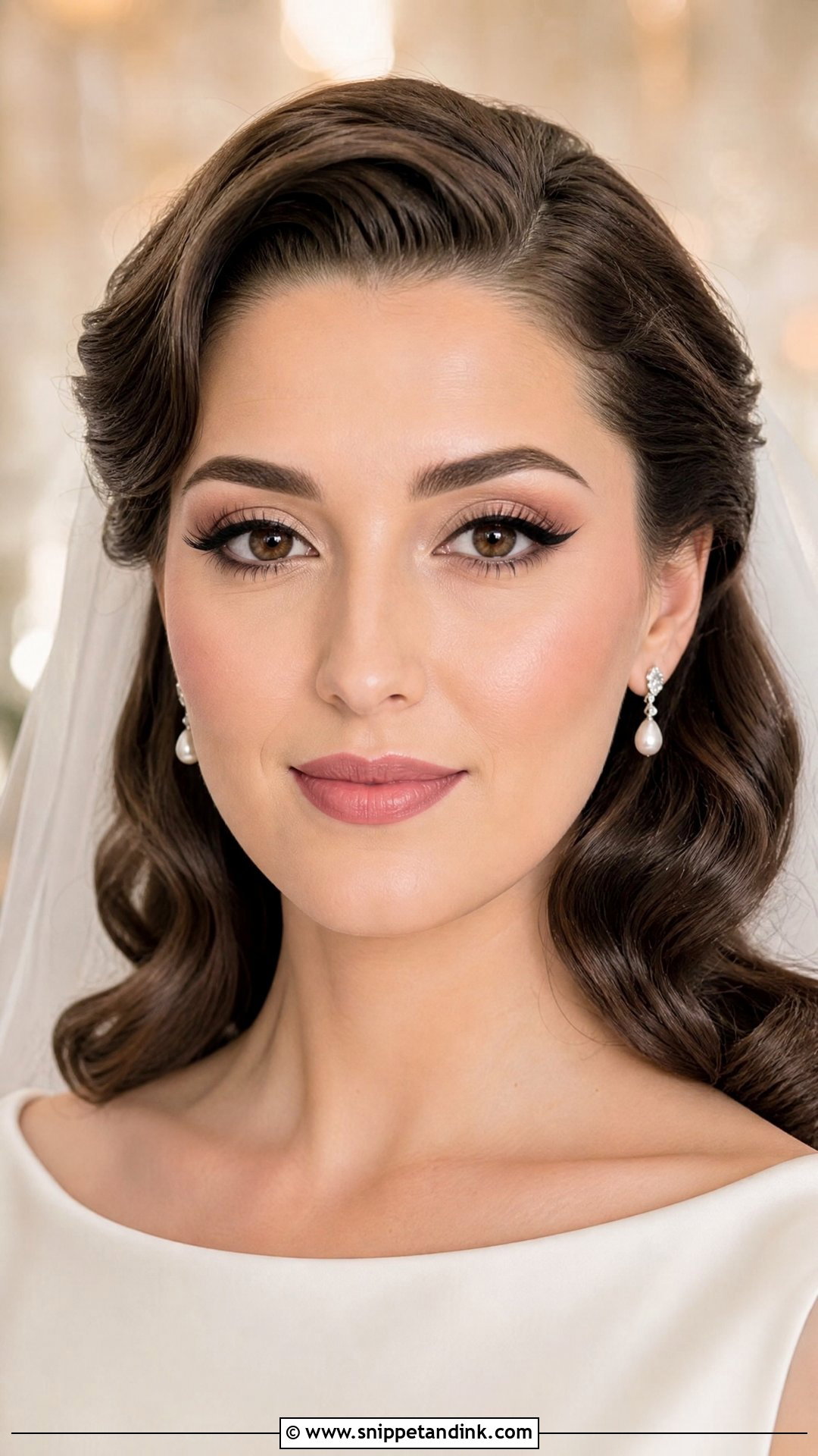 Classic Winged Liner Wedding Makeup for Brown Eyes - Snippet and Ink - 20 Wedding Makeup Looks for Brown Eyes