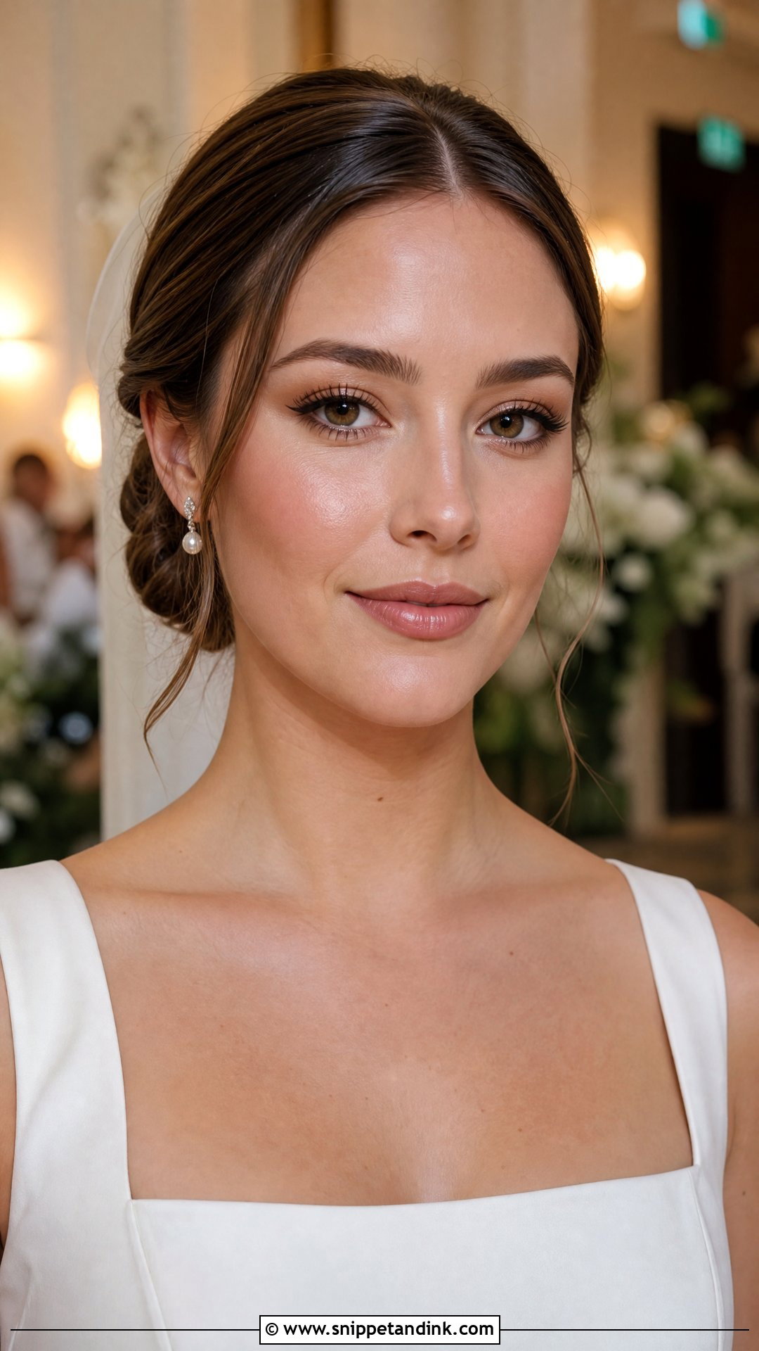 Clean Girl Bridal Makeup With Brown Liner - Snippet and Ink - 20 Clean Girl Wedding Makeup Ideas