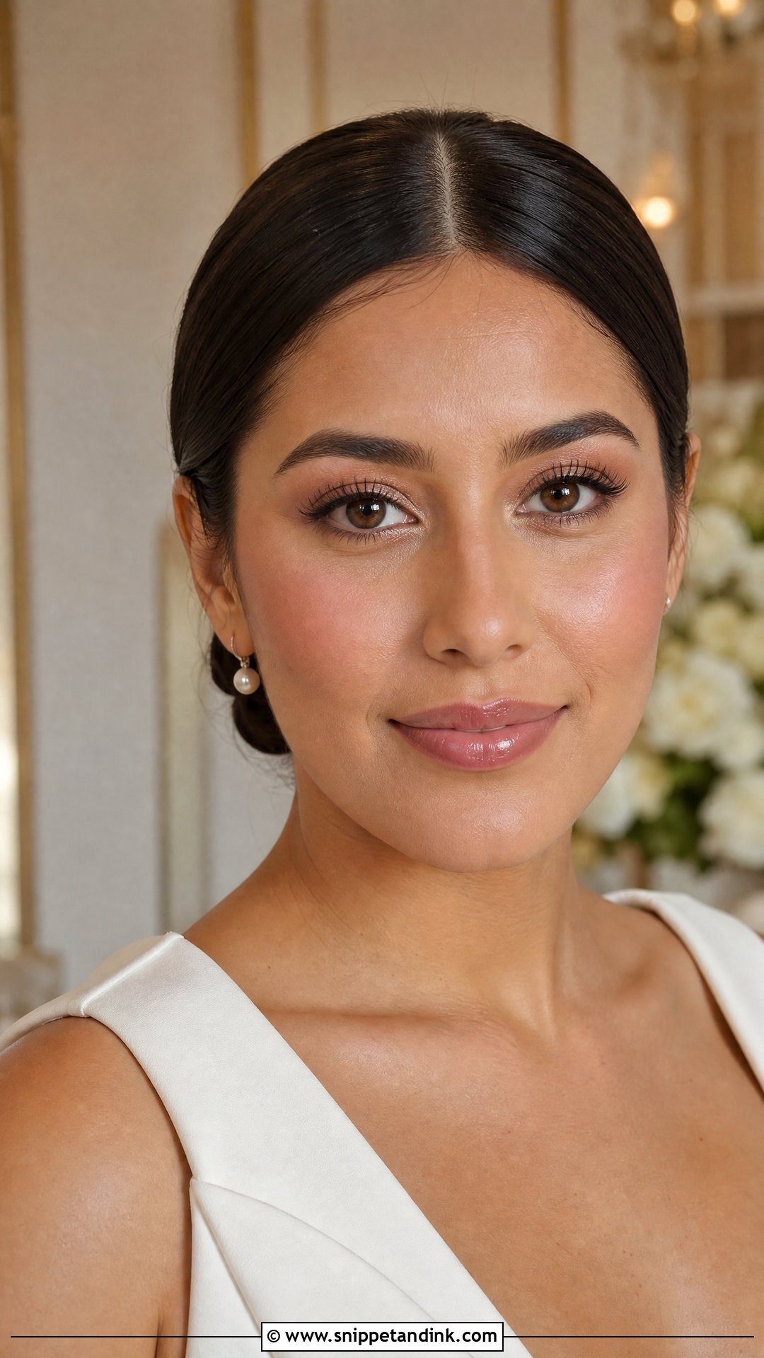 Clean Girl Bridal Makeup With Glossy Lips - Snippet and Ink - 20 Clean Girl Bridal Makeup Ideas
