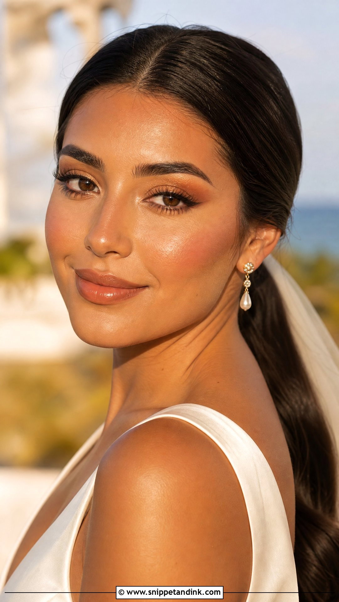 Clean Girl Bridal Makeup With Glowy Bronze - Snippet and Ink - 20 Clean Girl Bridal Makeup Ideas