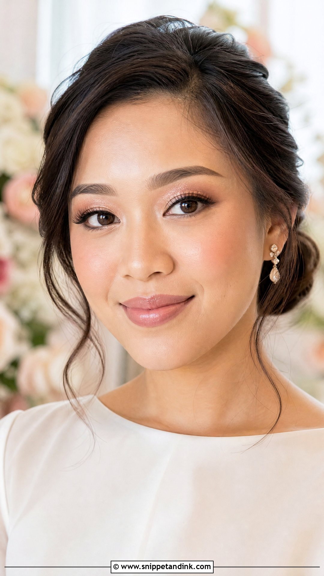 Clean Girl Bridal Makeup With Rose Gold Eyes - Snippet and Ink - 20 Clean Girl Bridal Makeup Ideas