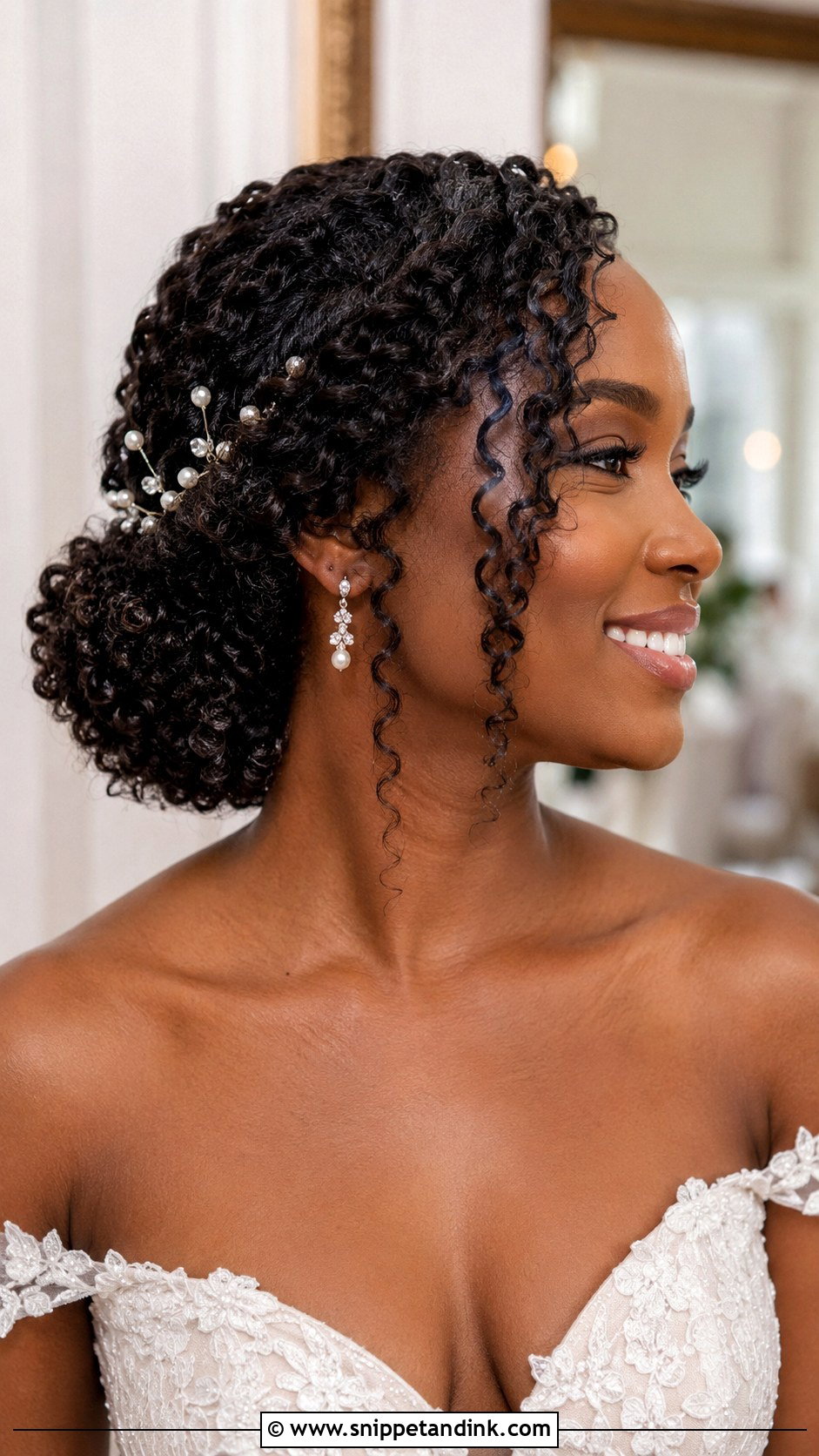 Clean Natural Curls Wedding Hair - Snippet and Ink - 20 Clean Wedding Hair Ideas