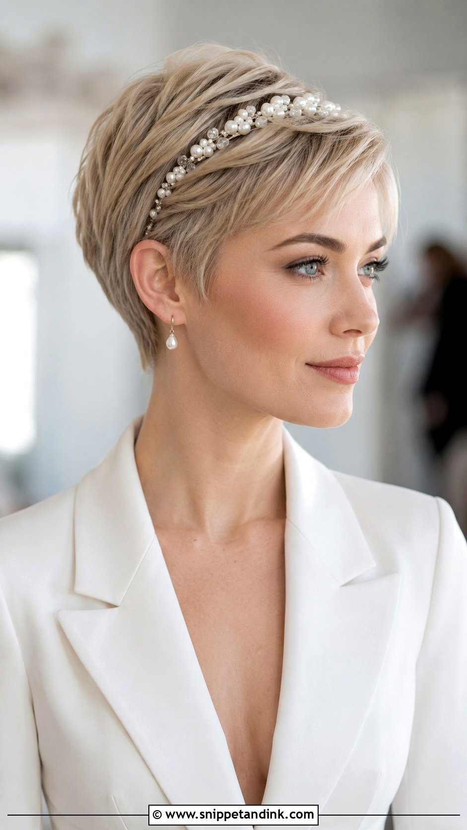 Clean Short Pixie Wedding Hair - Snippet and Ink - 20 Clean Wedding Hair Ideas